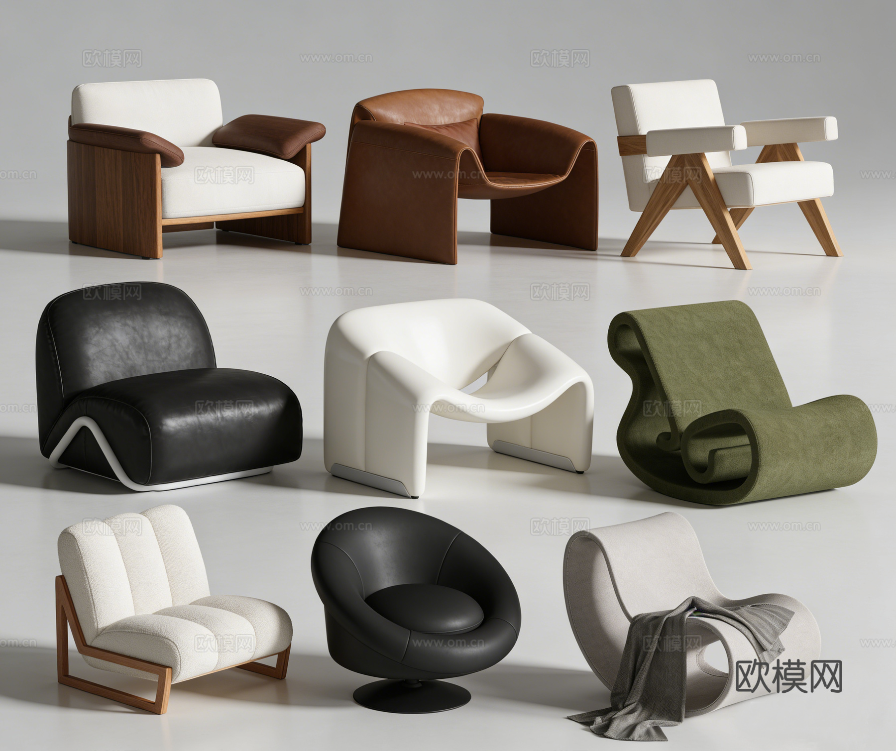 现代单椅su模型