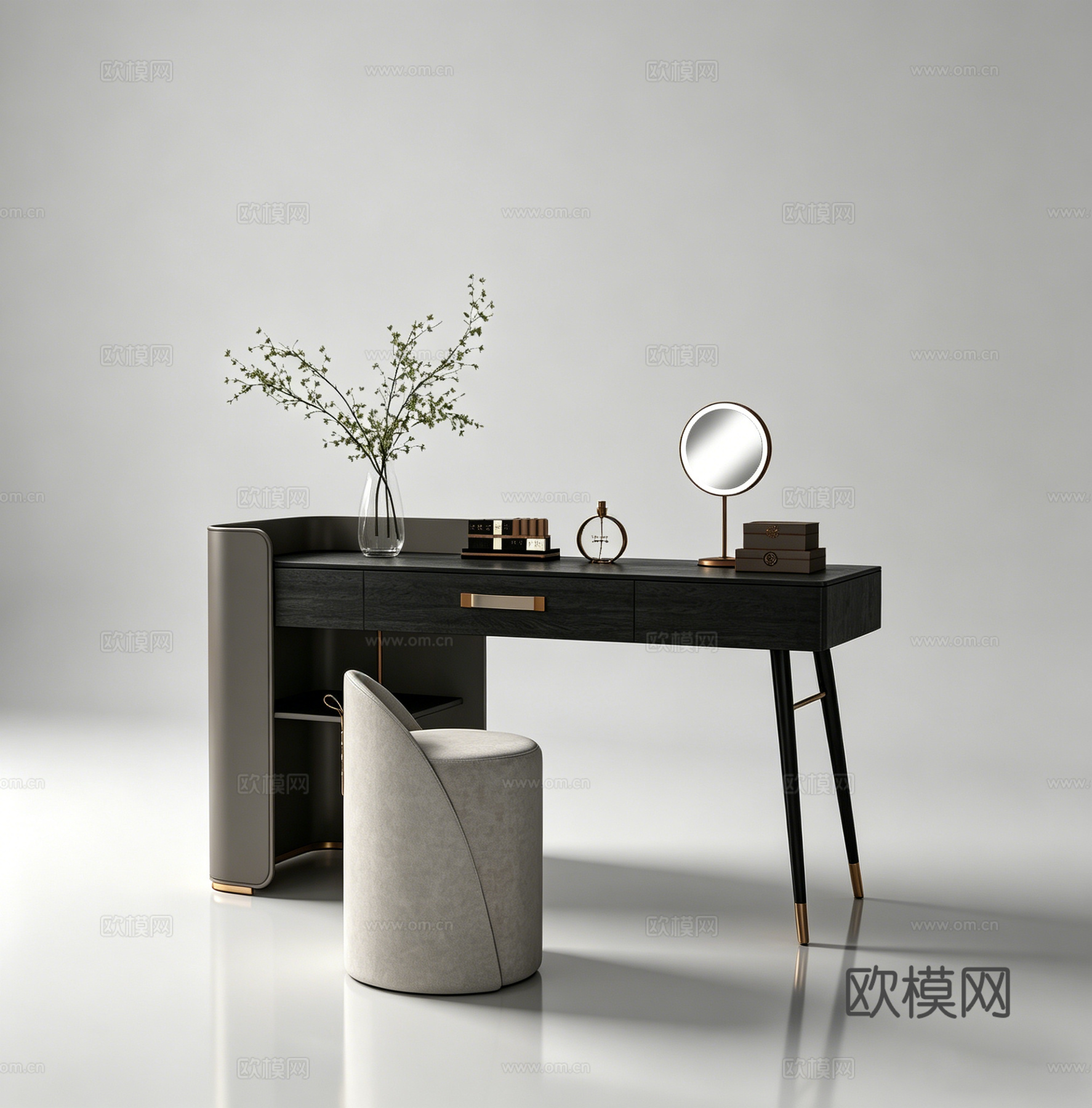 现代梳妆台su模型