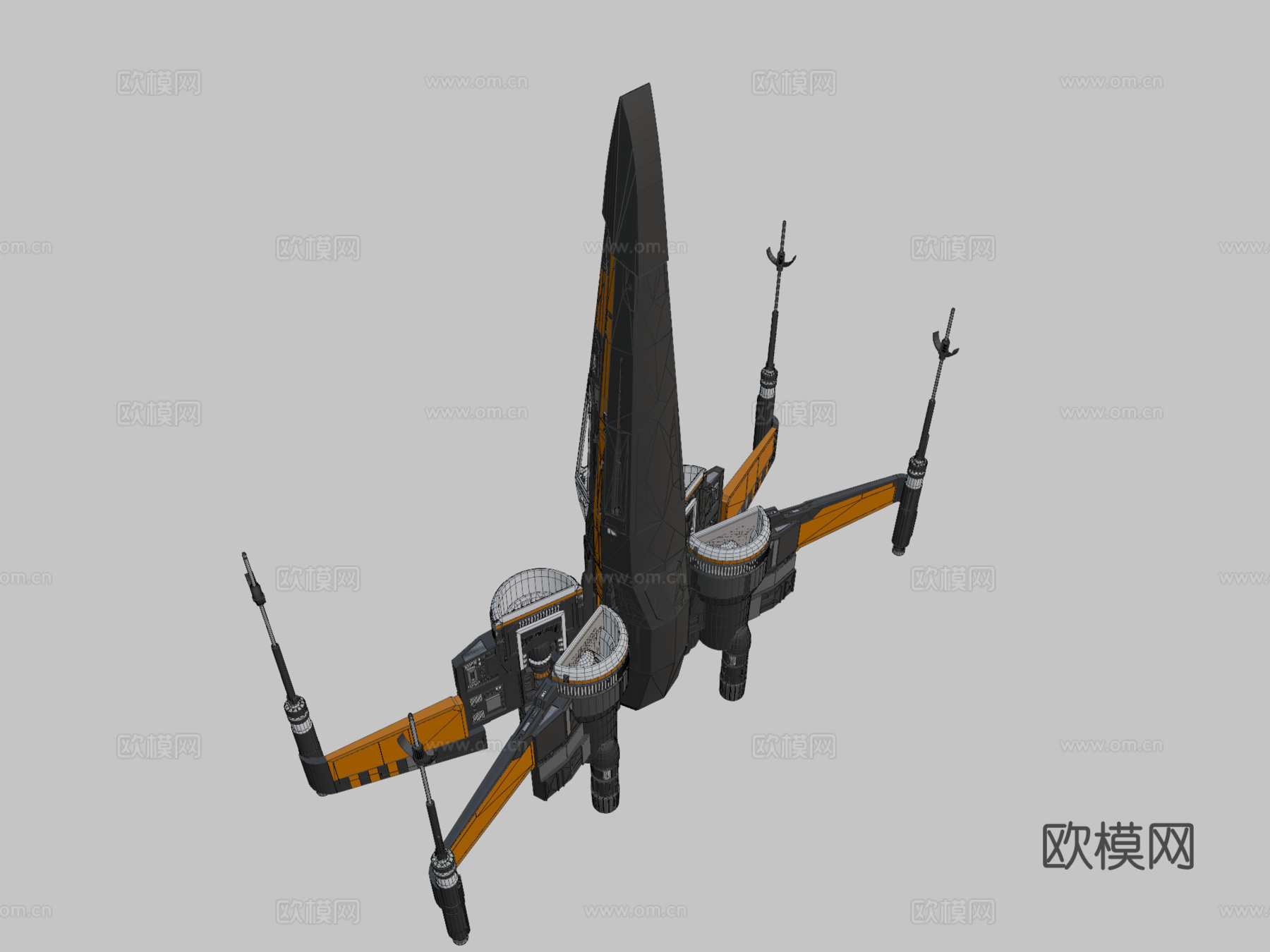 波·达默龙黑色X翼战斗机（原力觉醒）su模型