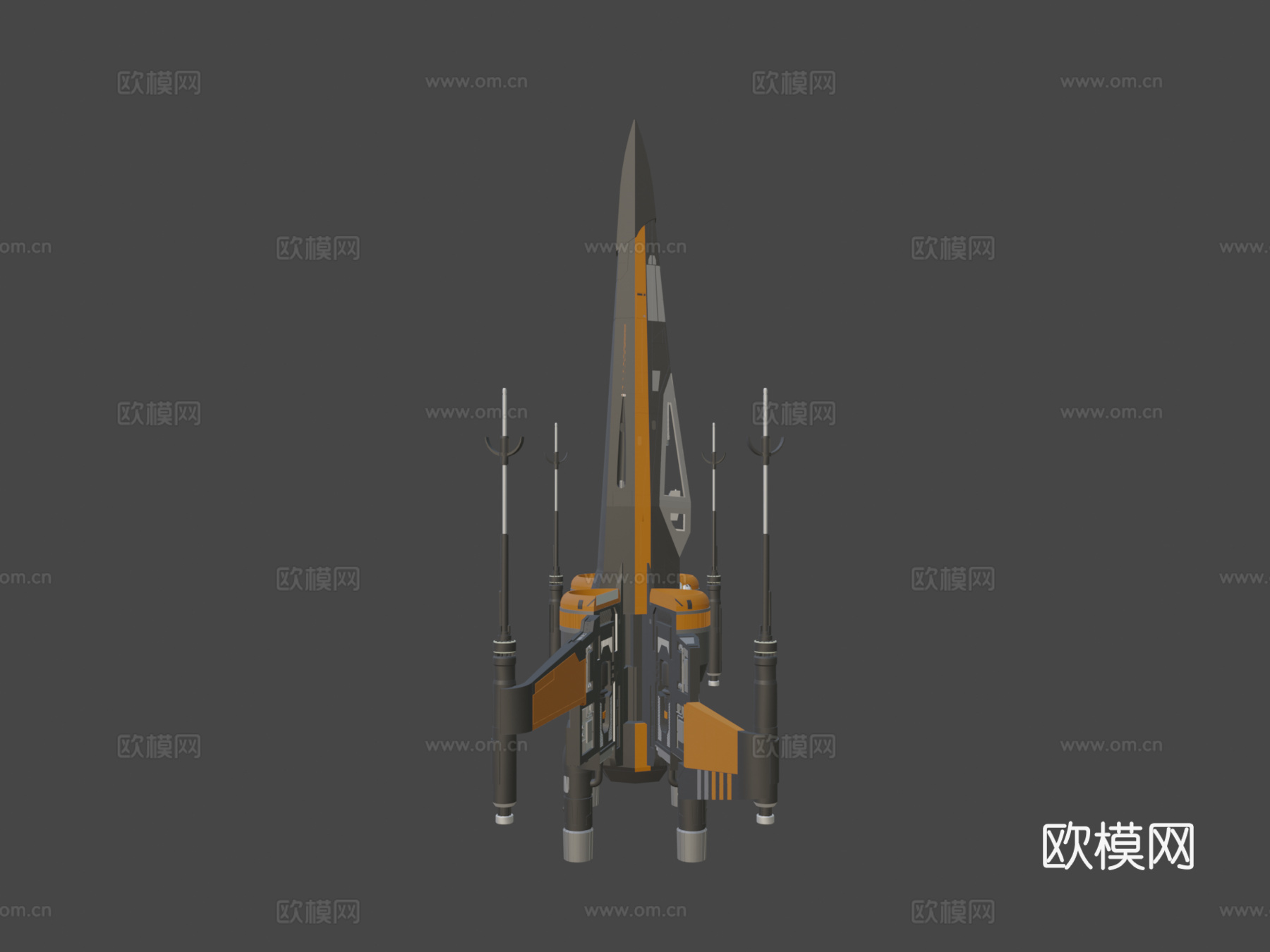 波·达默龙黑色X翼战斗机（原力觉醒）su模型