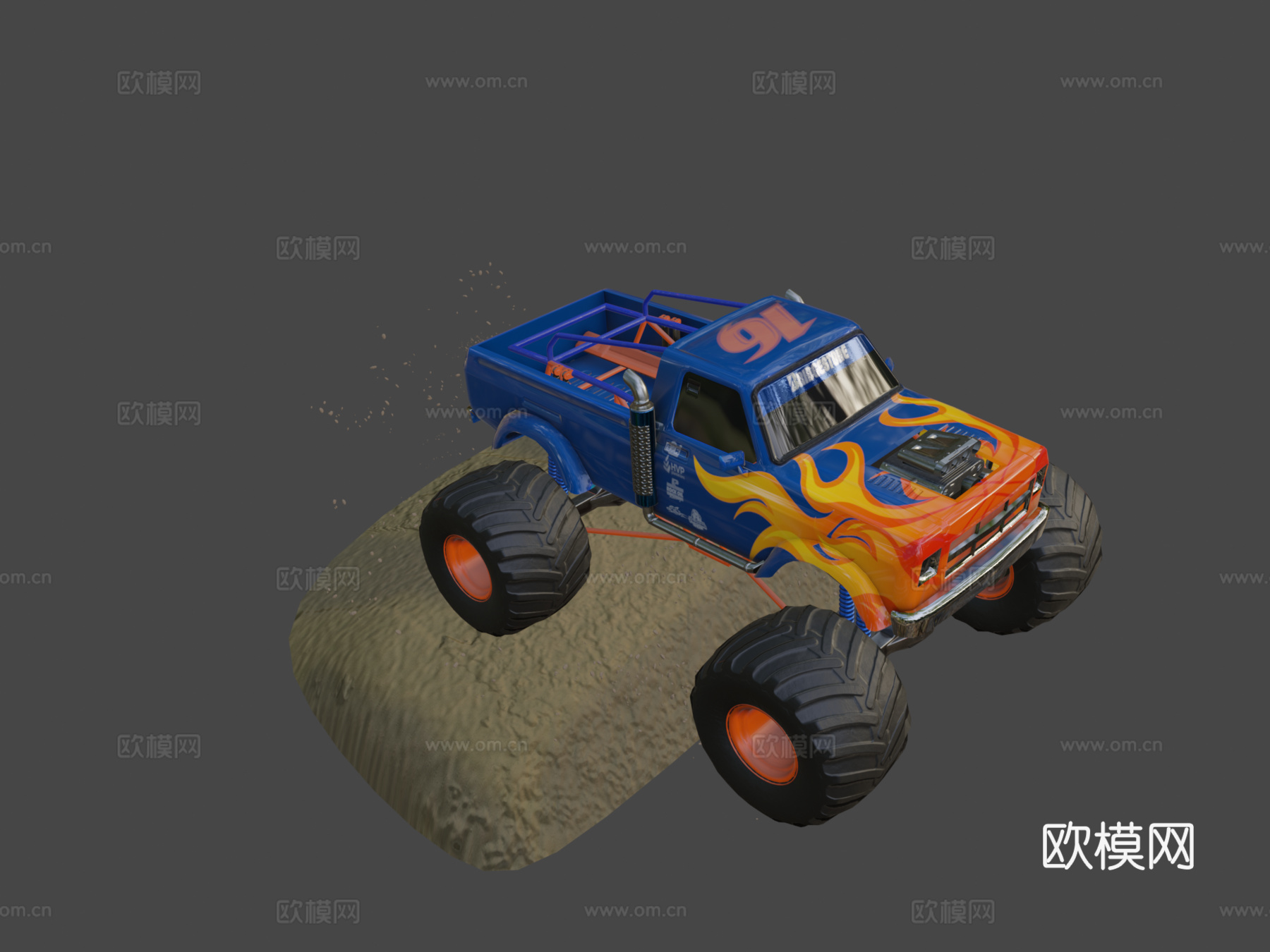 火焰中的怪物卡车su模型
