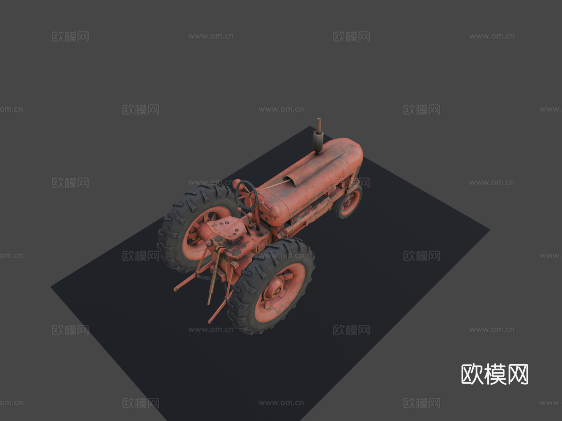 旧生锈拖拉机su模型