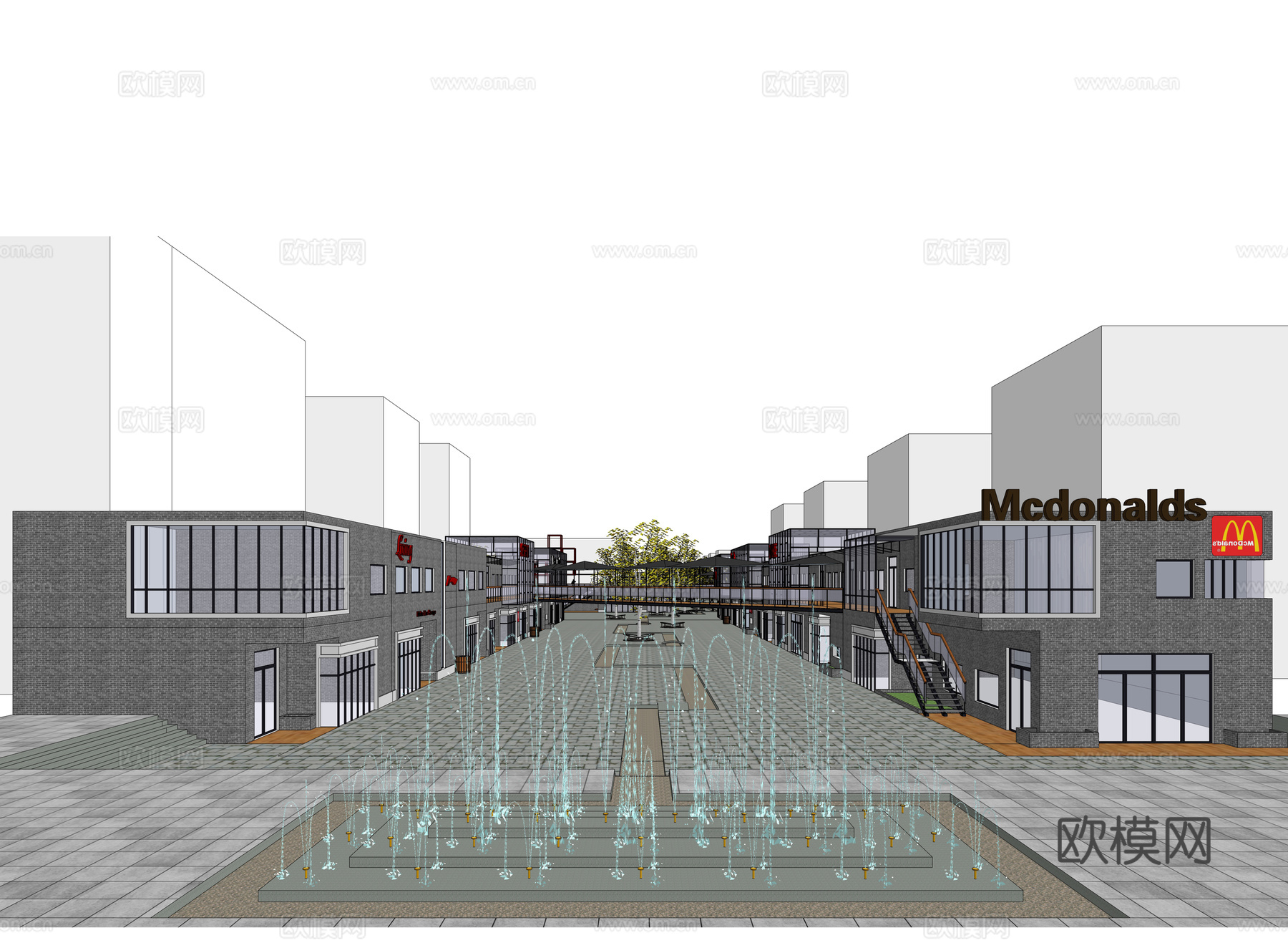 工业风文创街区su模型