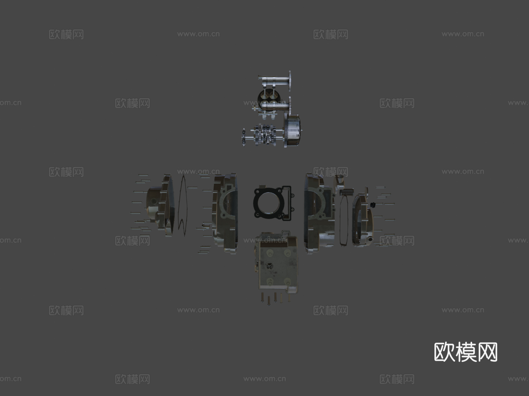 KTM 390 系列摩托车发动机su模型