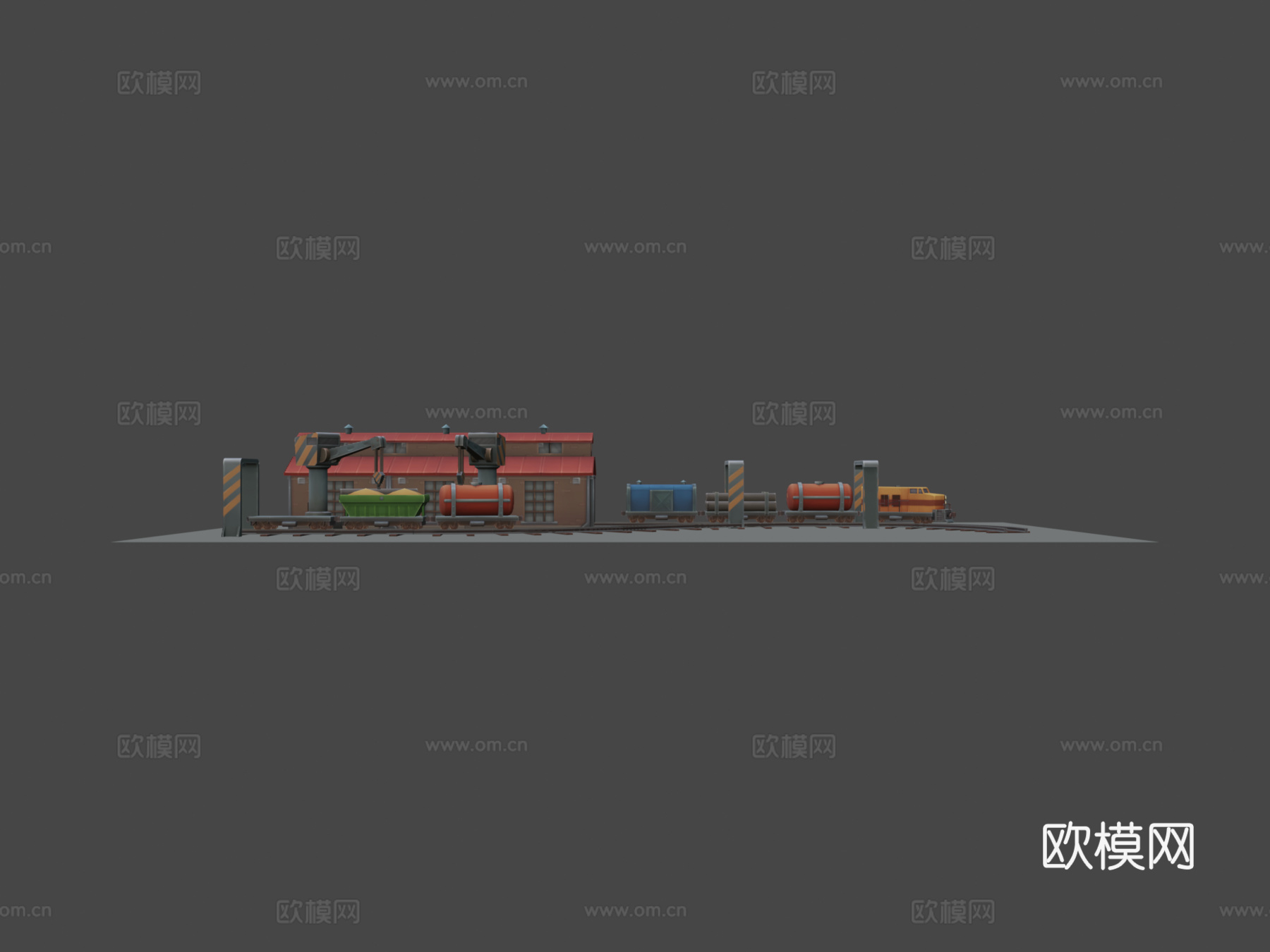 立方体火车站su模型