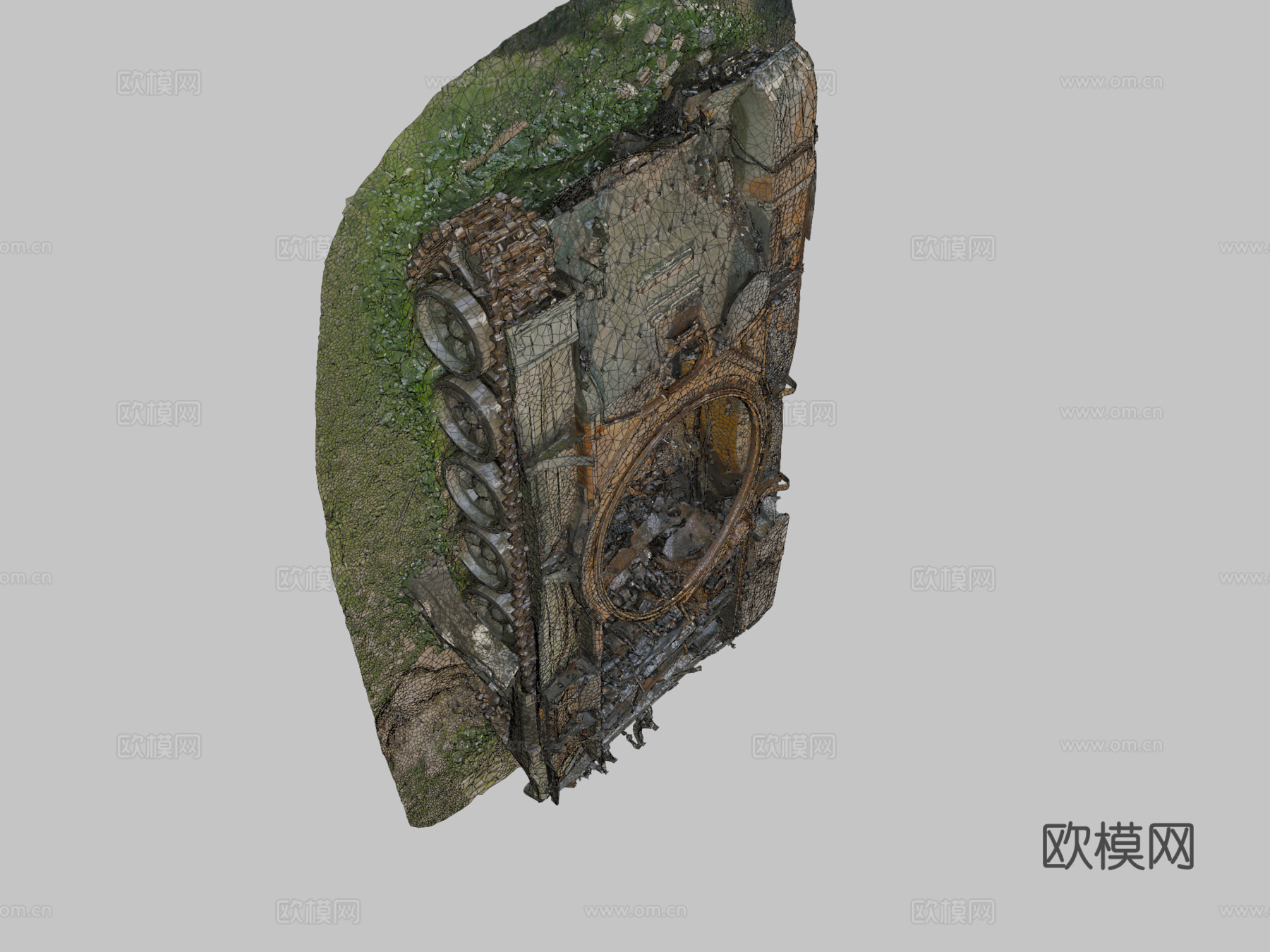 被摧毁的俄罗斯坦克su模型