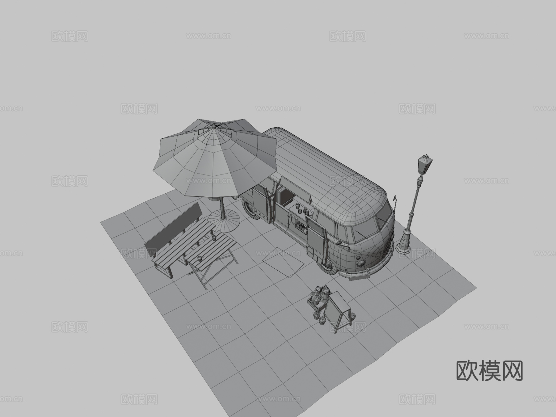 康比咖啡馆su模型