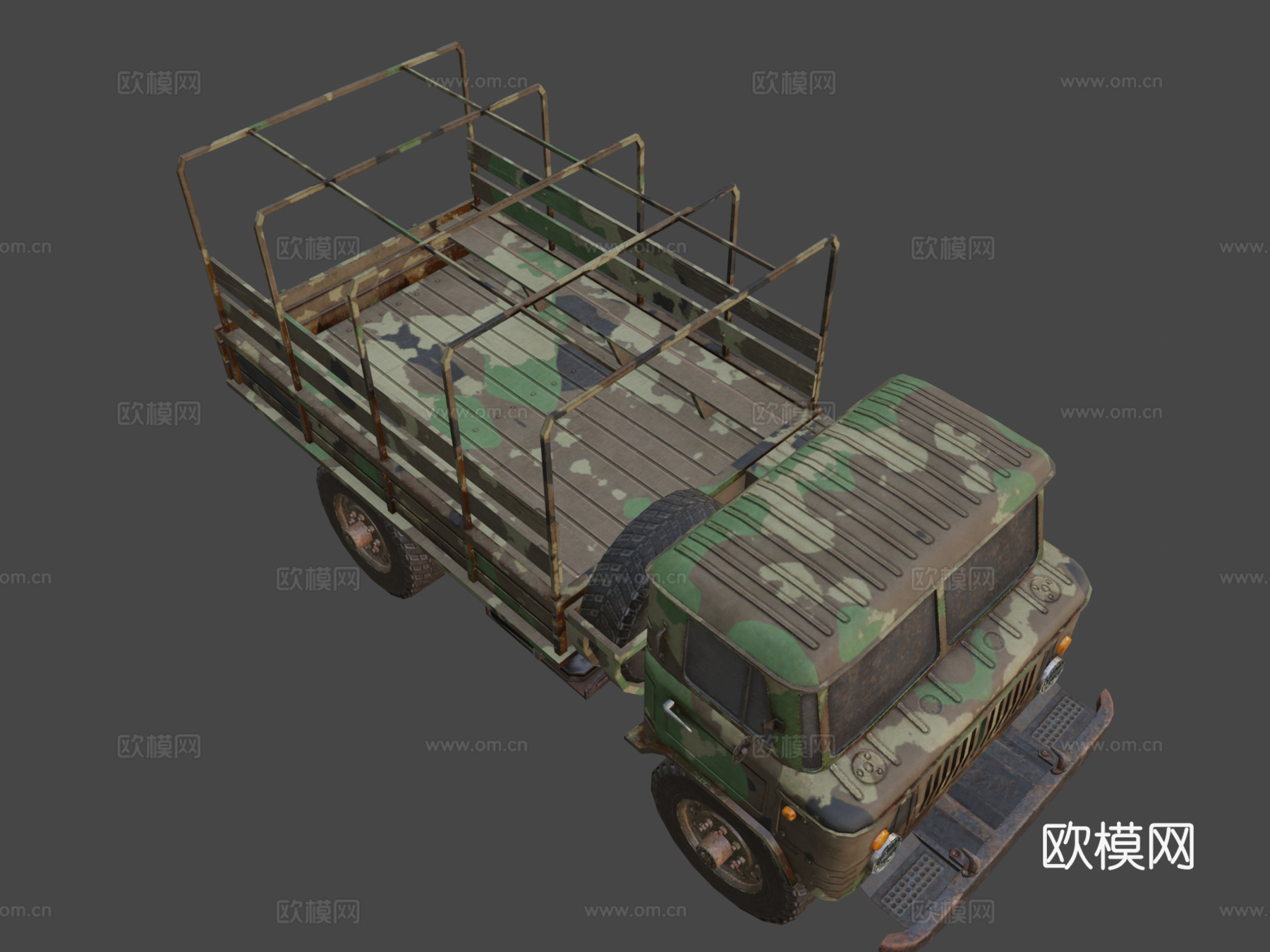 嘎斯66模型卡车su模型