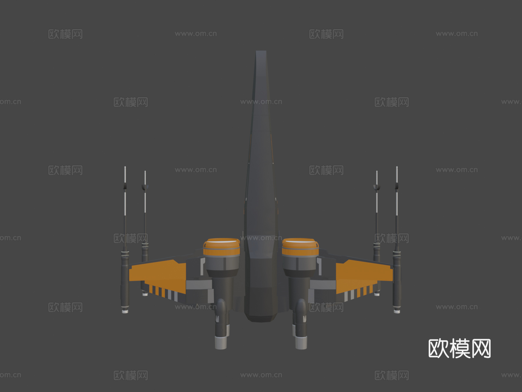 波·达默龙黑色X翼战斗机（原力觉醒）su模型