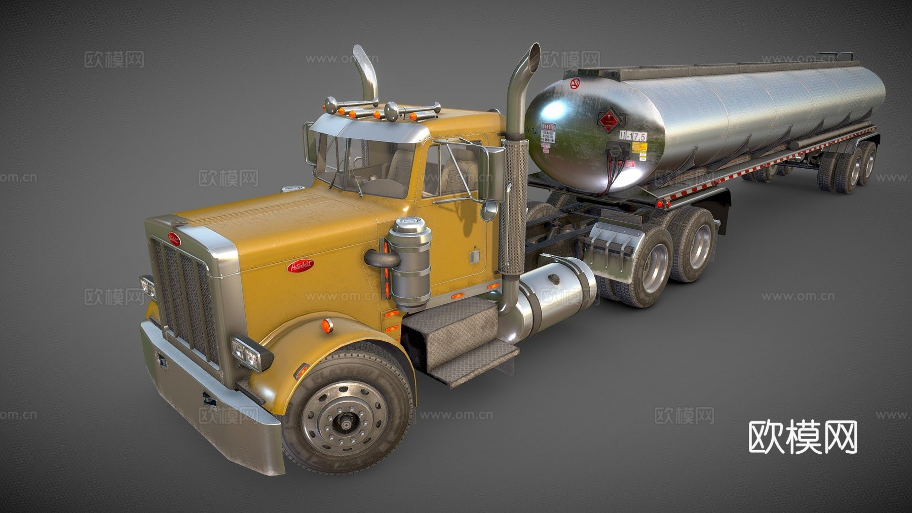彼得比尔特油罐半挂车su模型