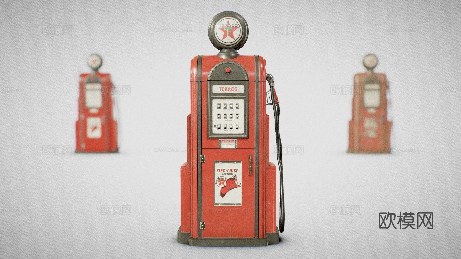 加油泵 - 德士古60年代（清洁、使用过和脏污）su模型