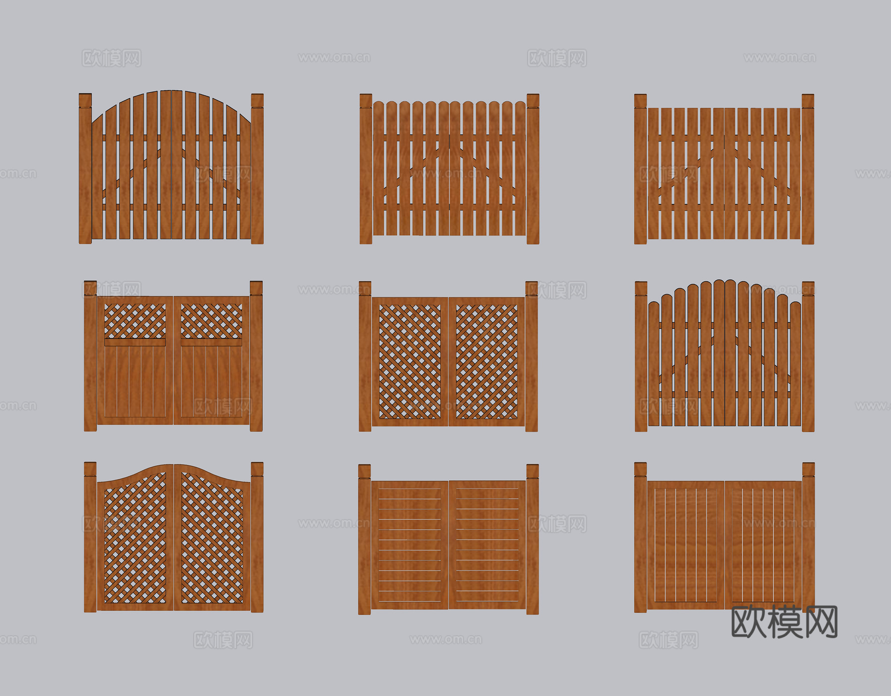 木质庭院门su模型