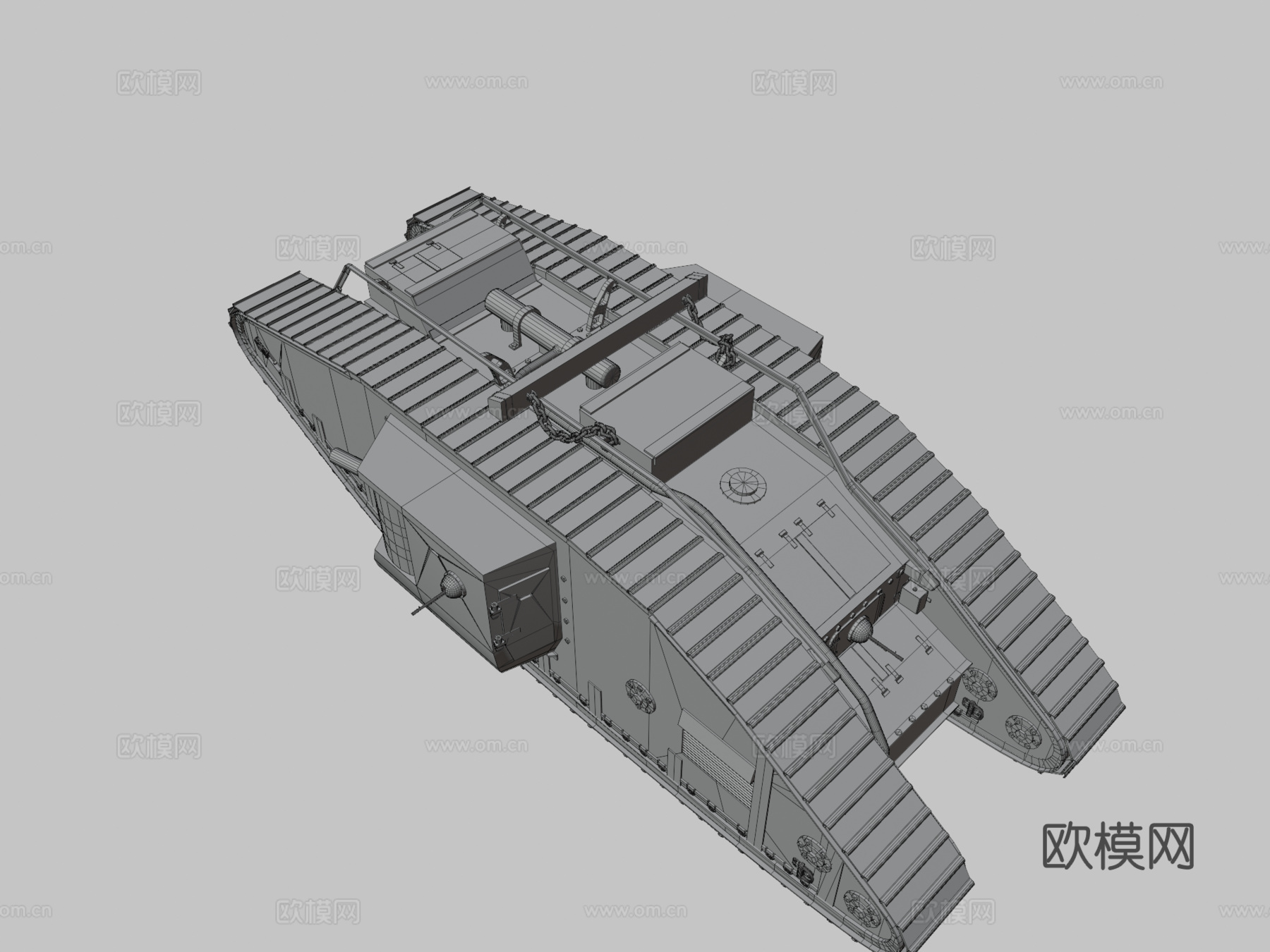 马克 V 一战坦克su模型