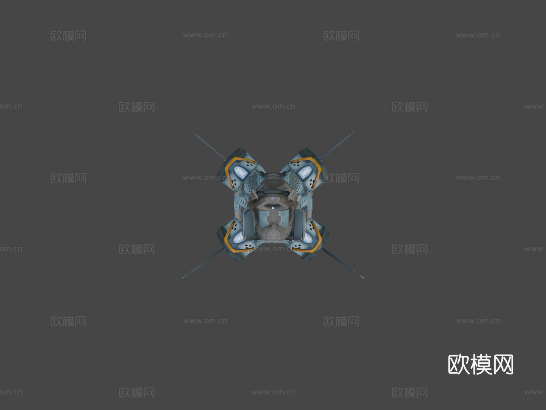 无人机V8赛博科技su模型