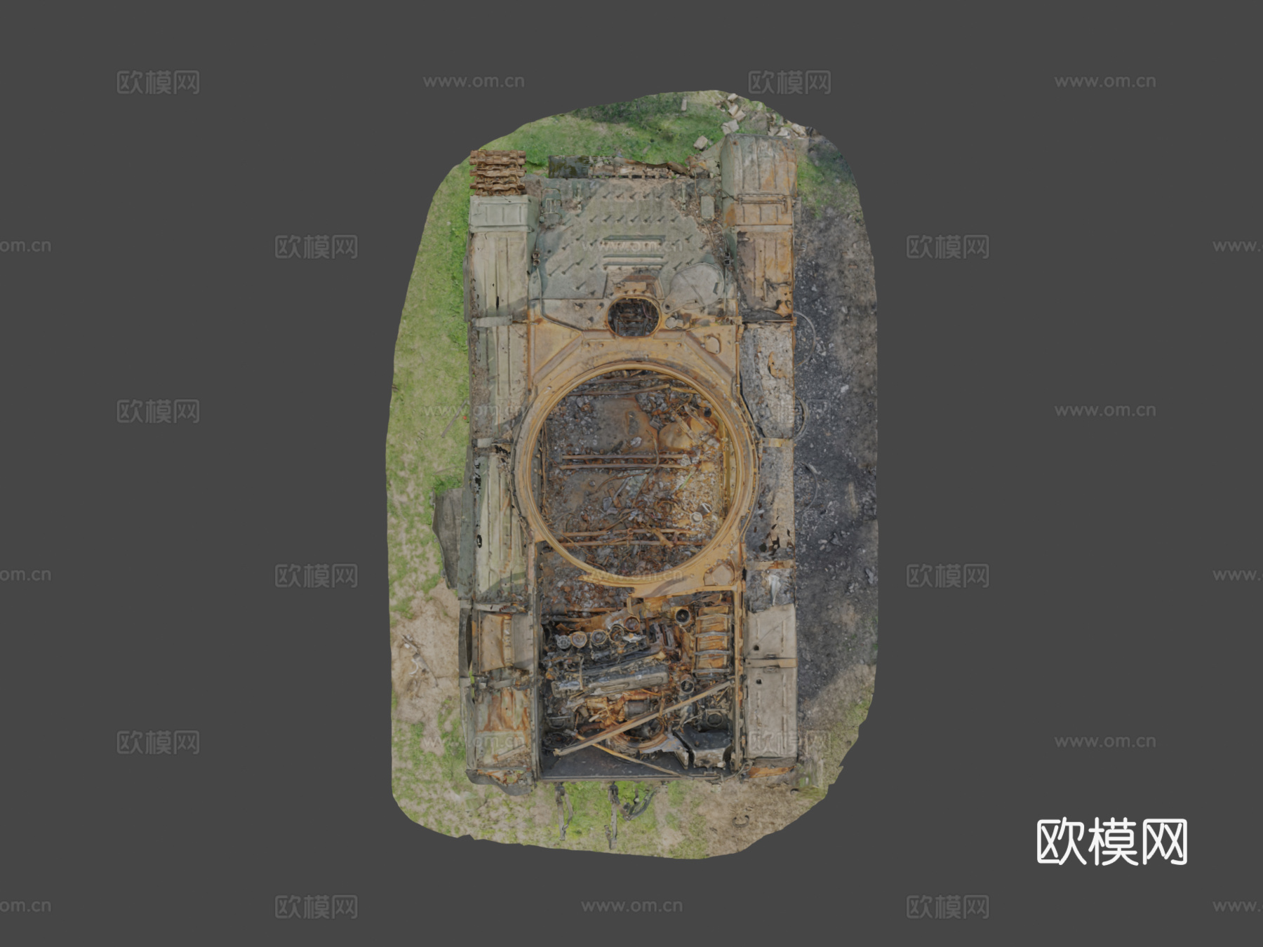 被摧毁的俄罗斯坦克su模型