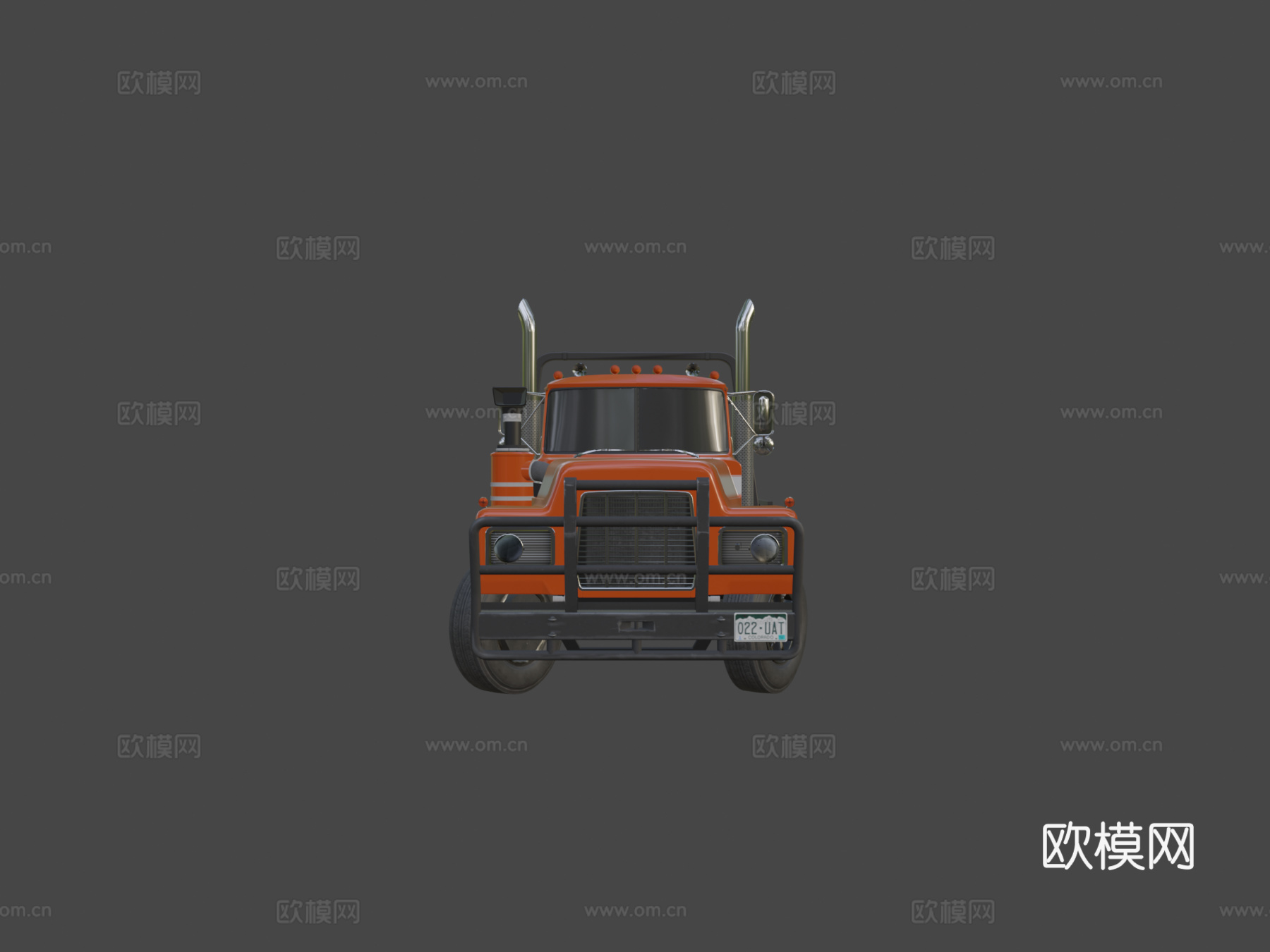 工业平板卡车su模型