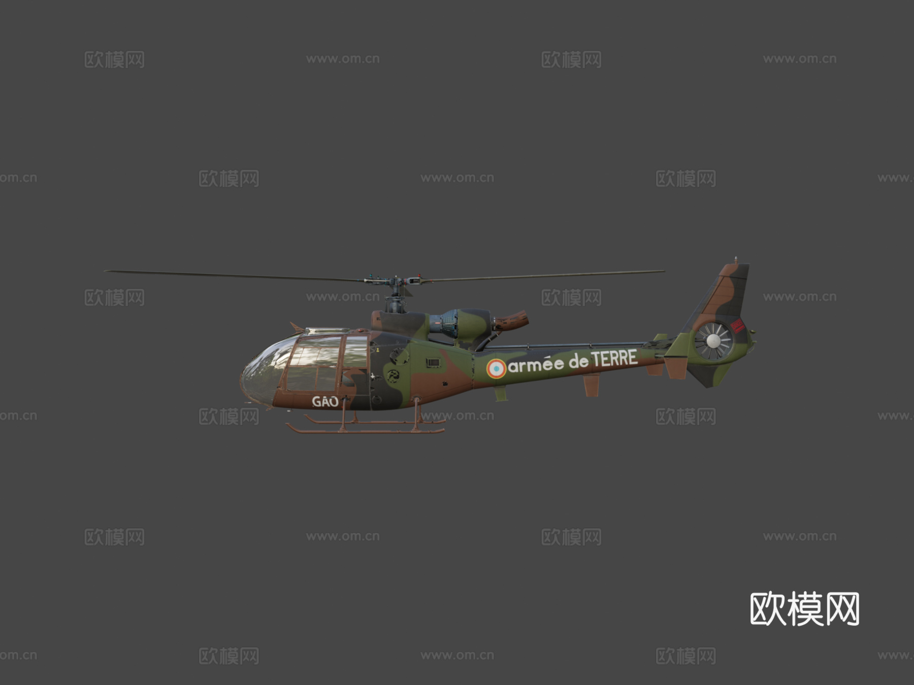 直升机瞪羚su模型