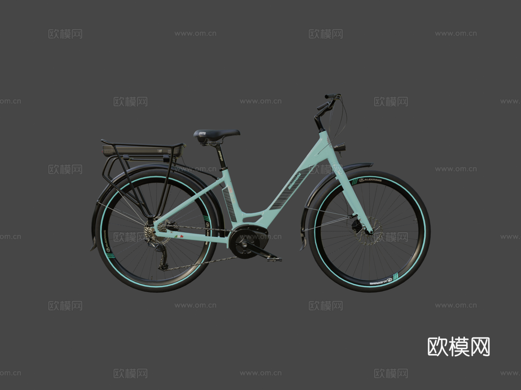 比安奇长岛电动自行车su模型