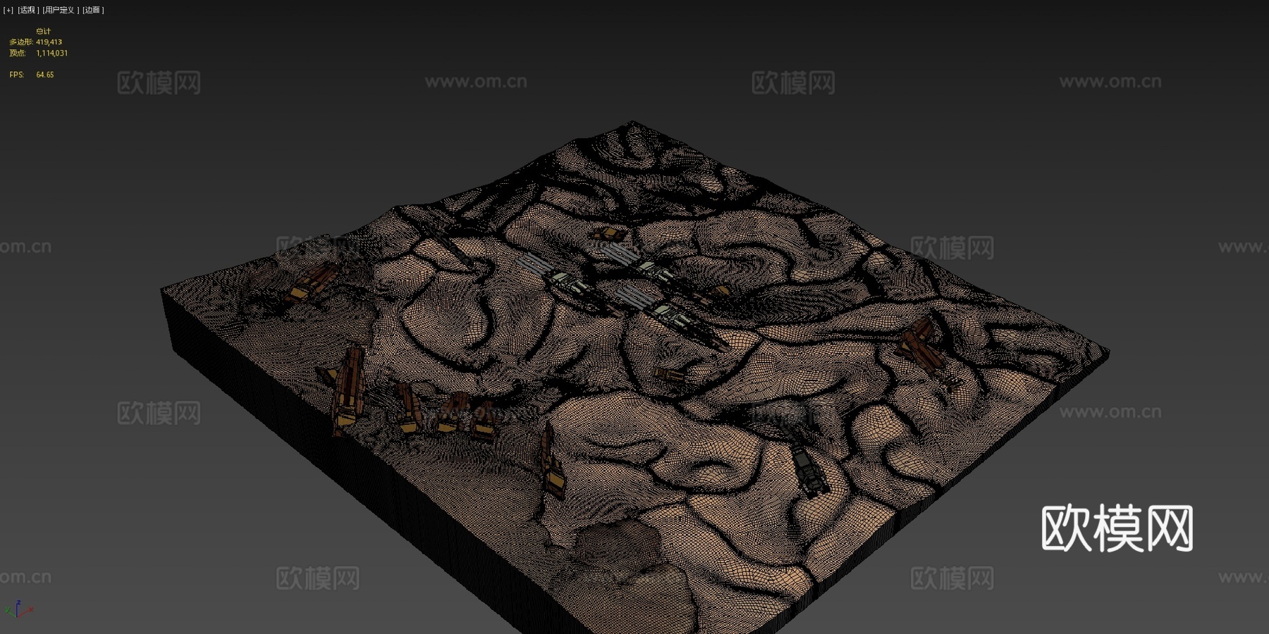 沙漠，飞船墓地su模型