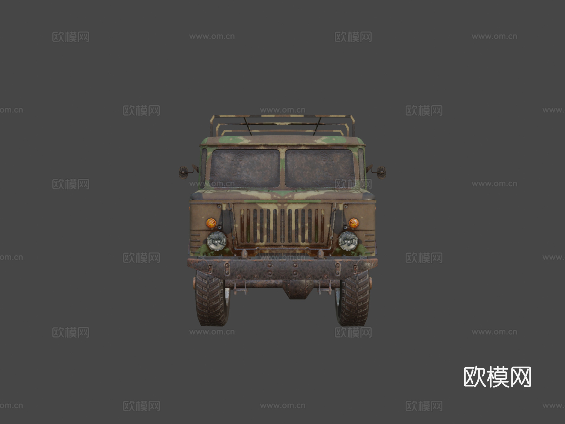 嘎斯66模型卡车su模型