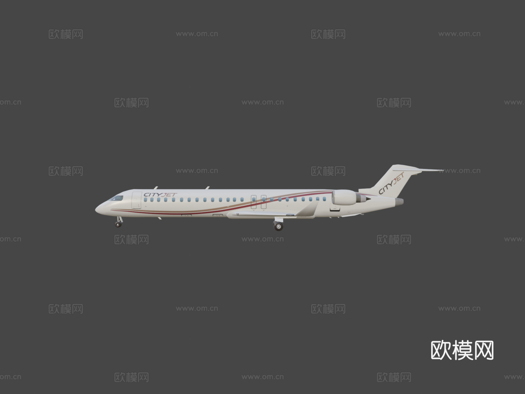 飞机CRJ-900城市喷气机su模型