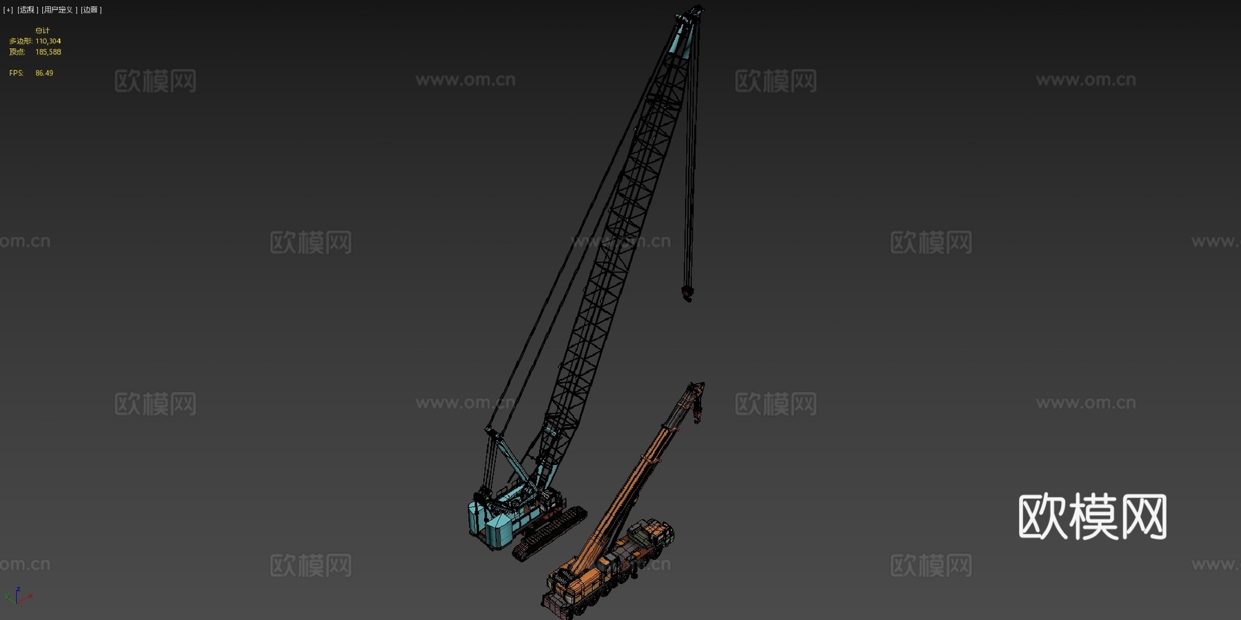 KA-2000与SCX2800-2起重机su模型