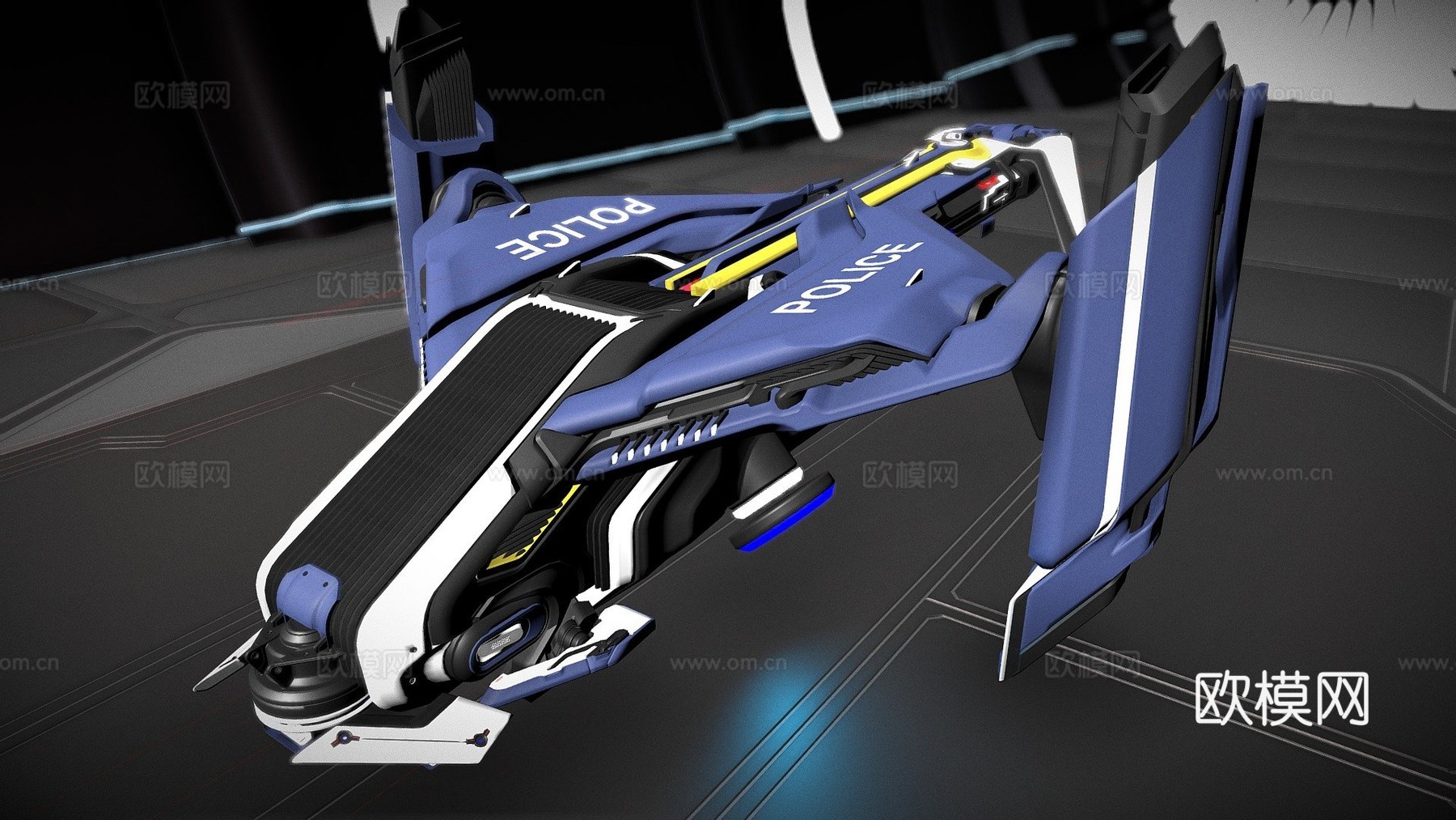 未来主义飞船su模型