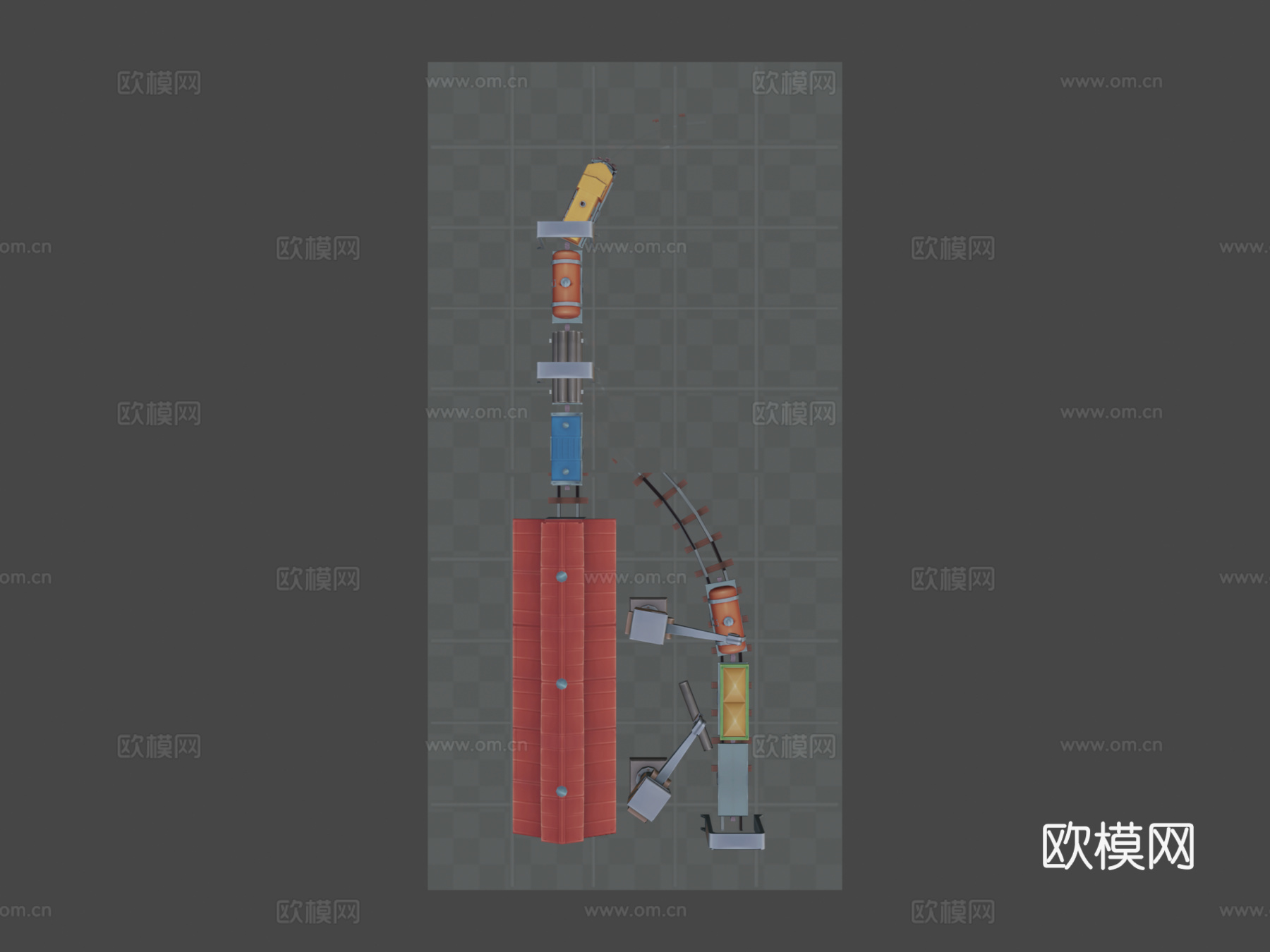 立方体火车站su模型