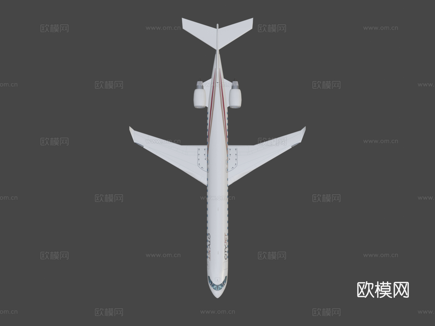 飞机CRJ-900城市喷气机su模型