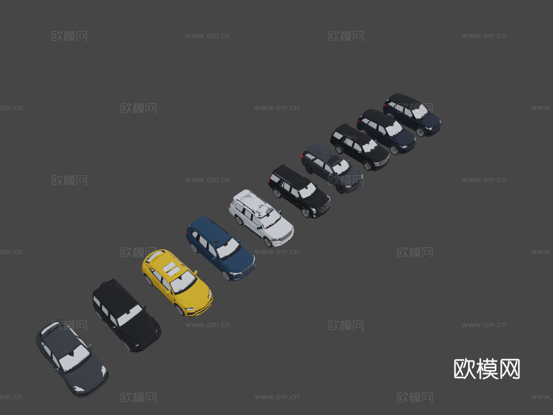 低多边形 9 SUV 包su模型