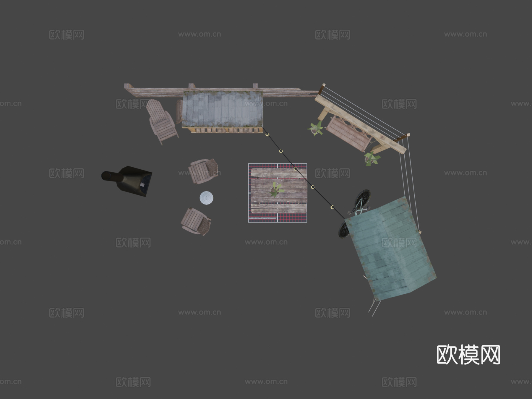 DAE 5成品道具-生态房屋su模型