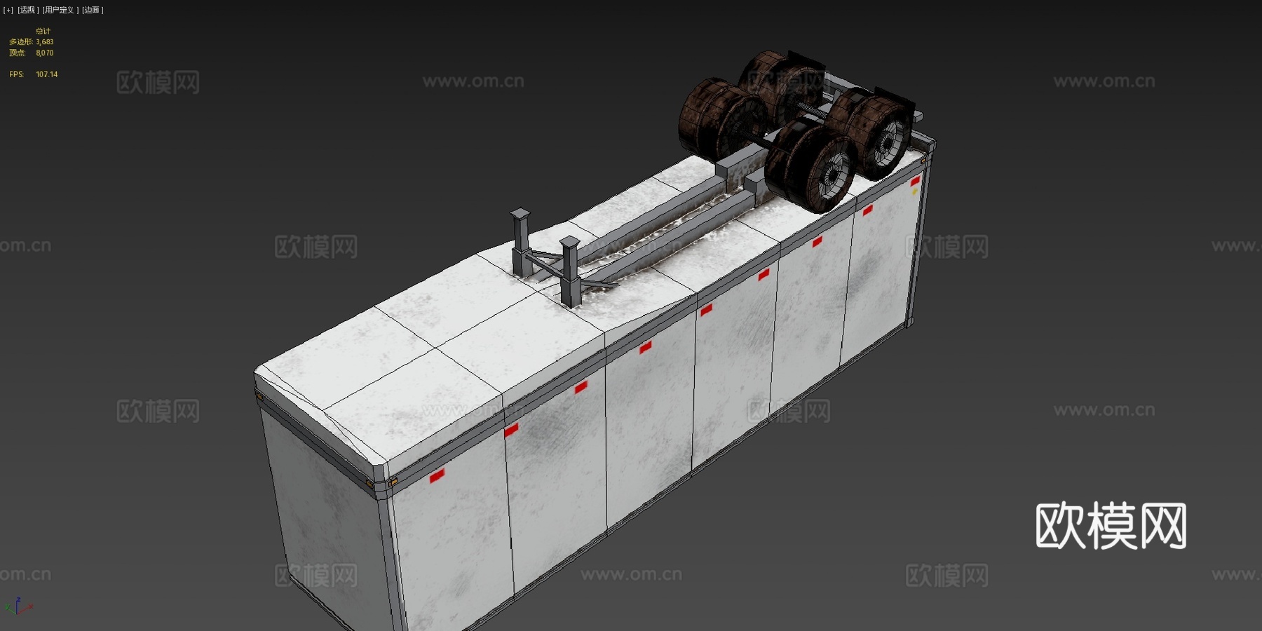 卡车拖车su模型
