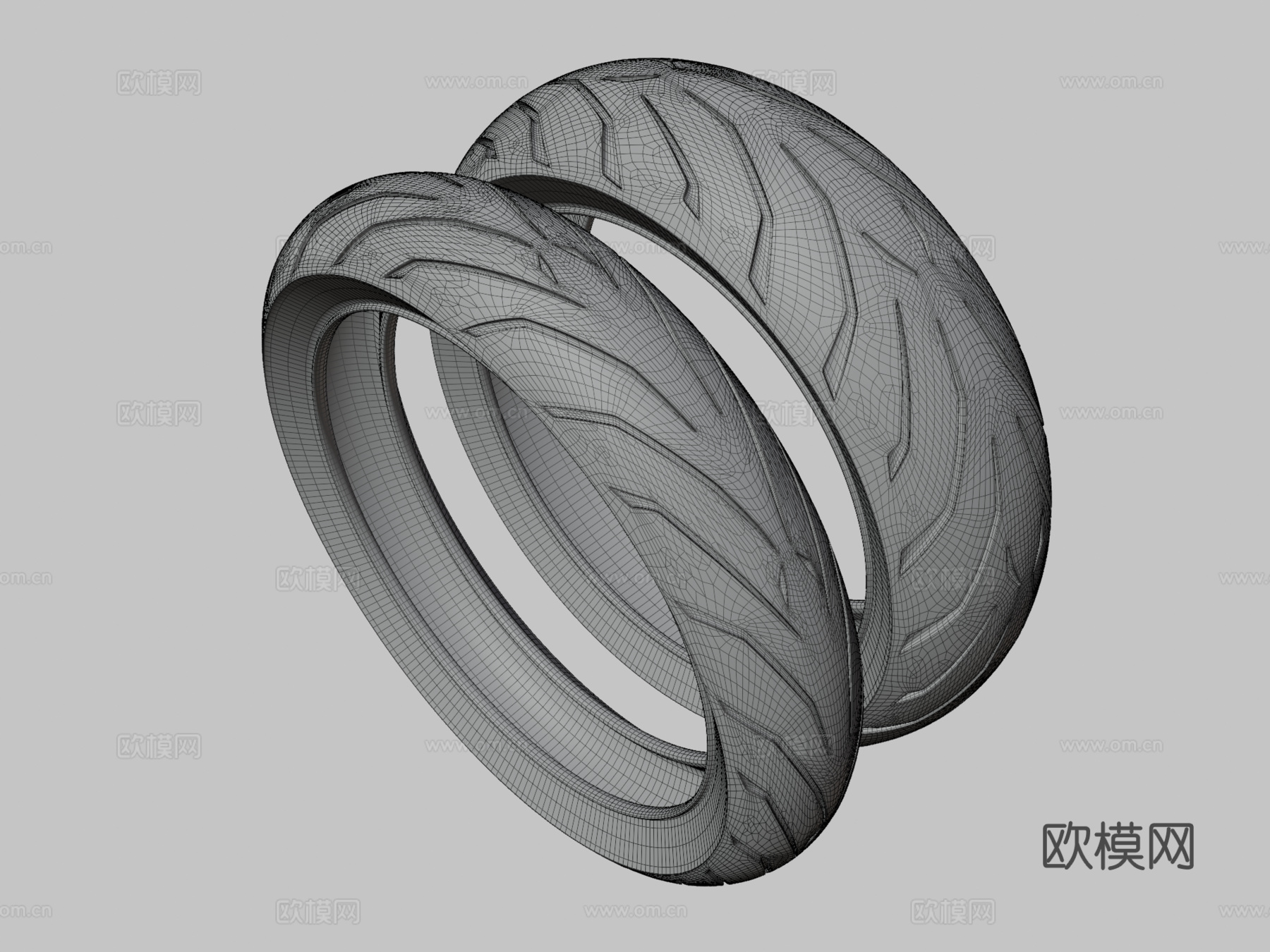 运动摩托车轮胎su模型