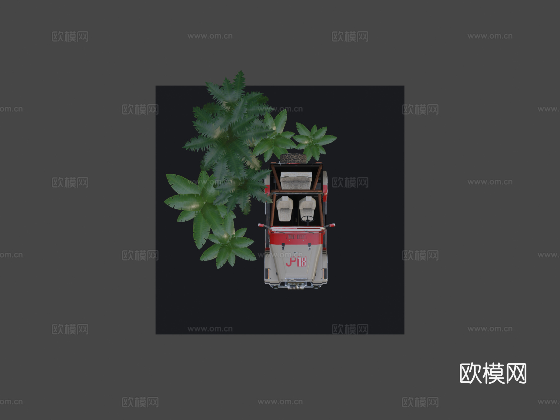 侏罗纪公园吉普18低多边形su模型