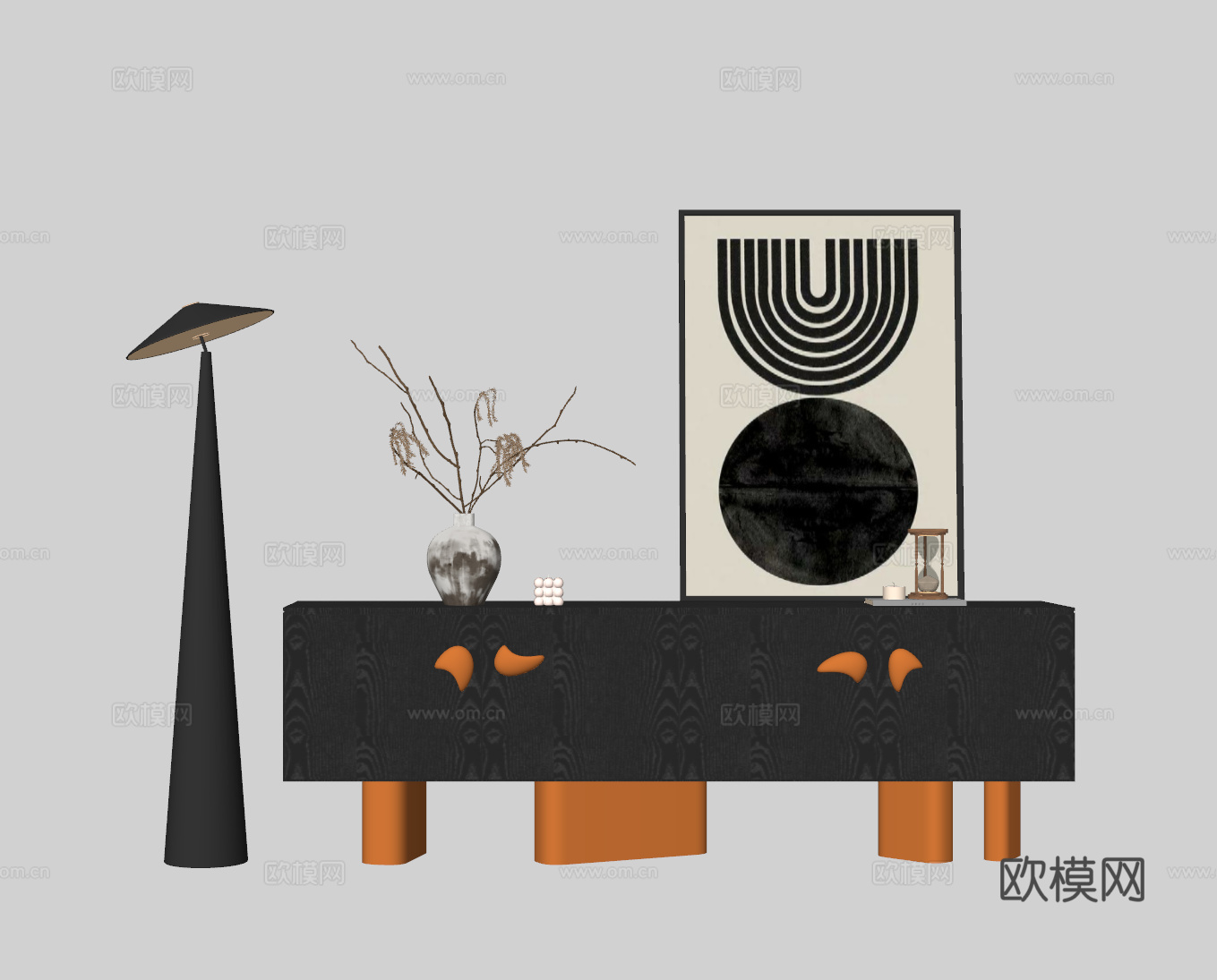 现代装饰柜su模型