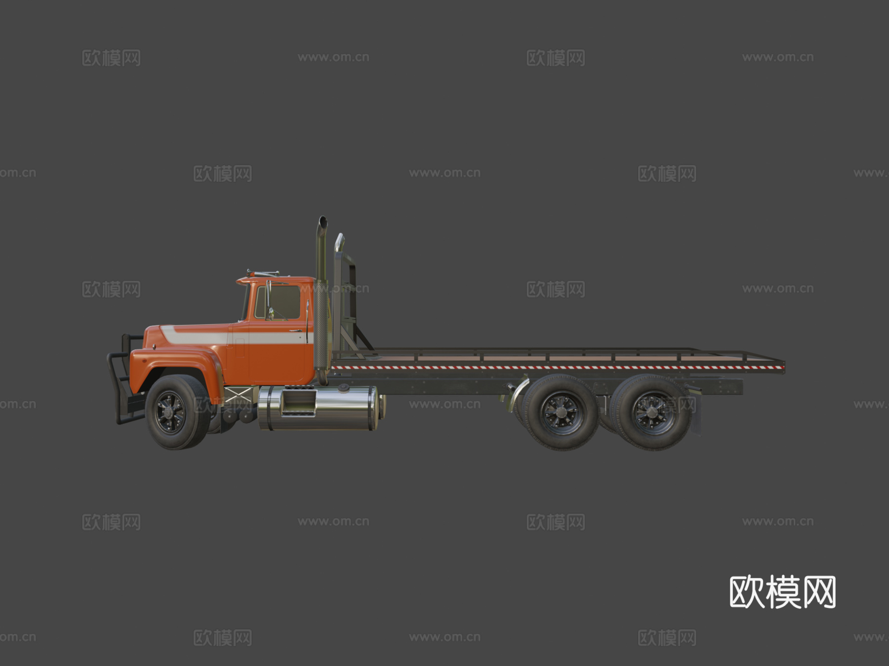 工业平板卡车su模型