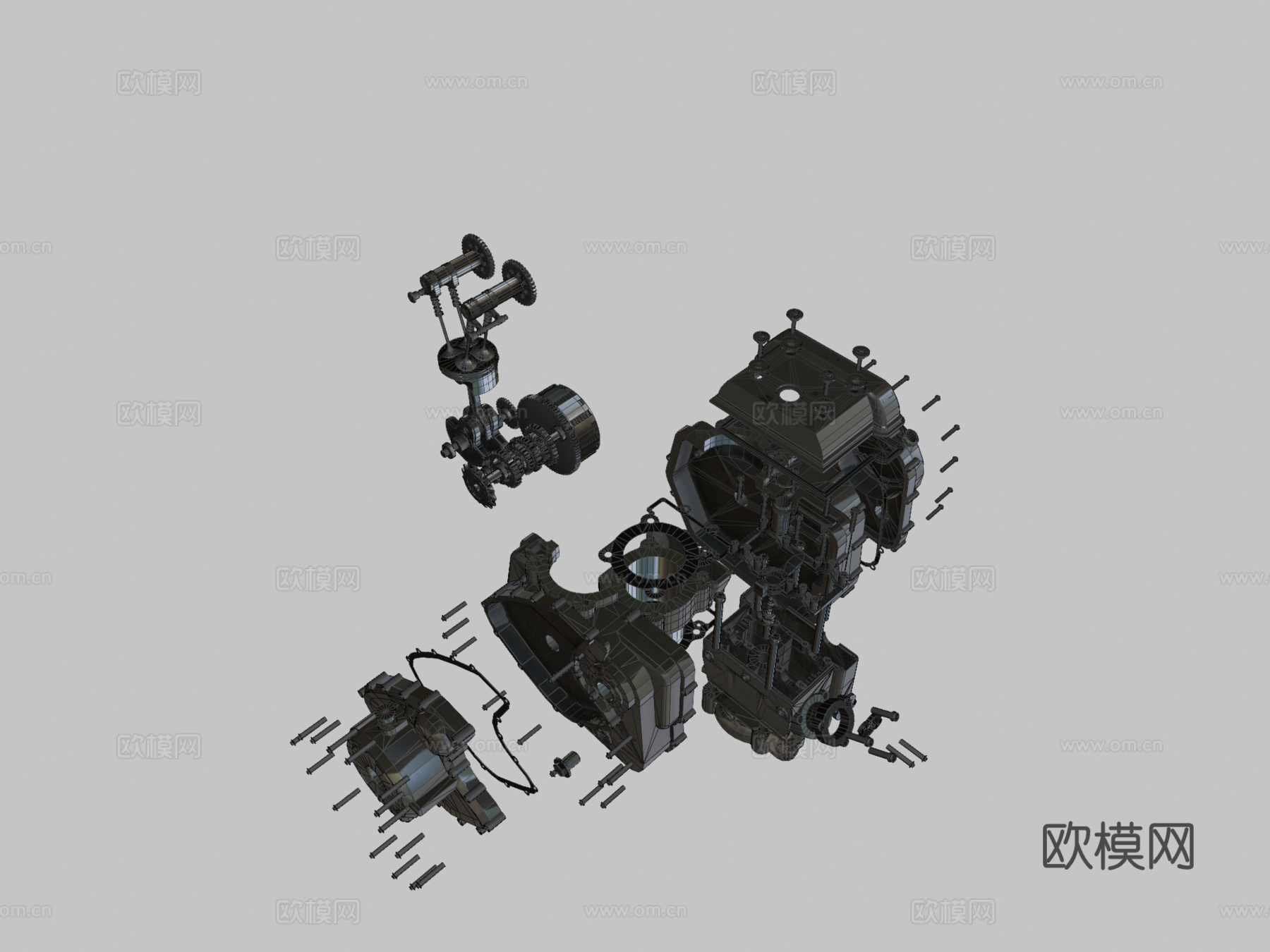 KTM 390 系列摩托车发动机su模型