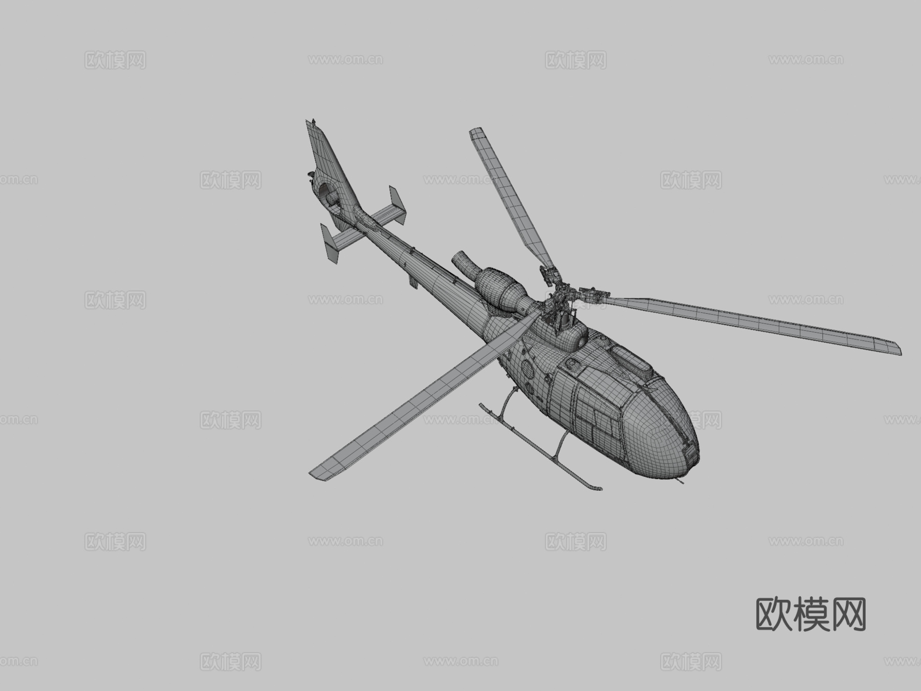 直升机瞪羚su模型