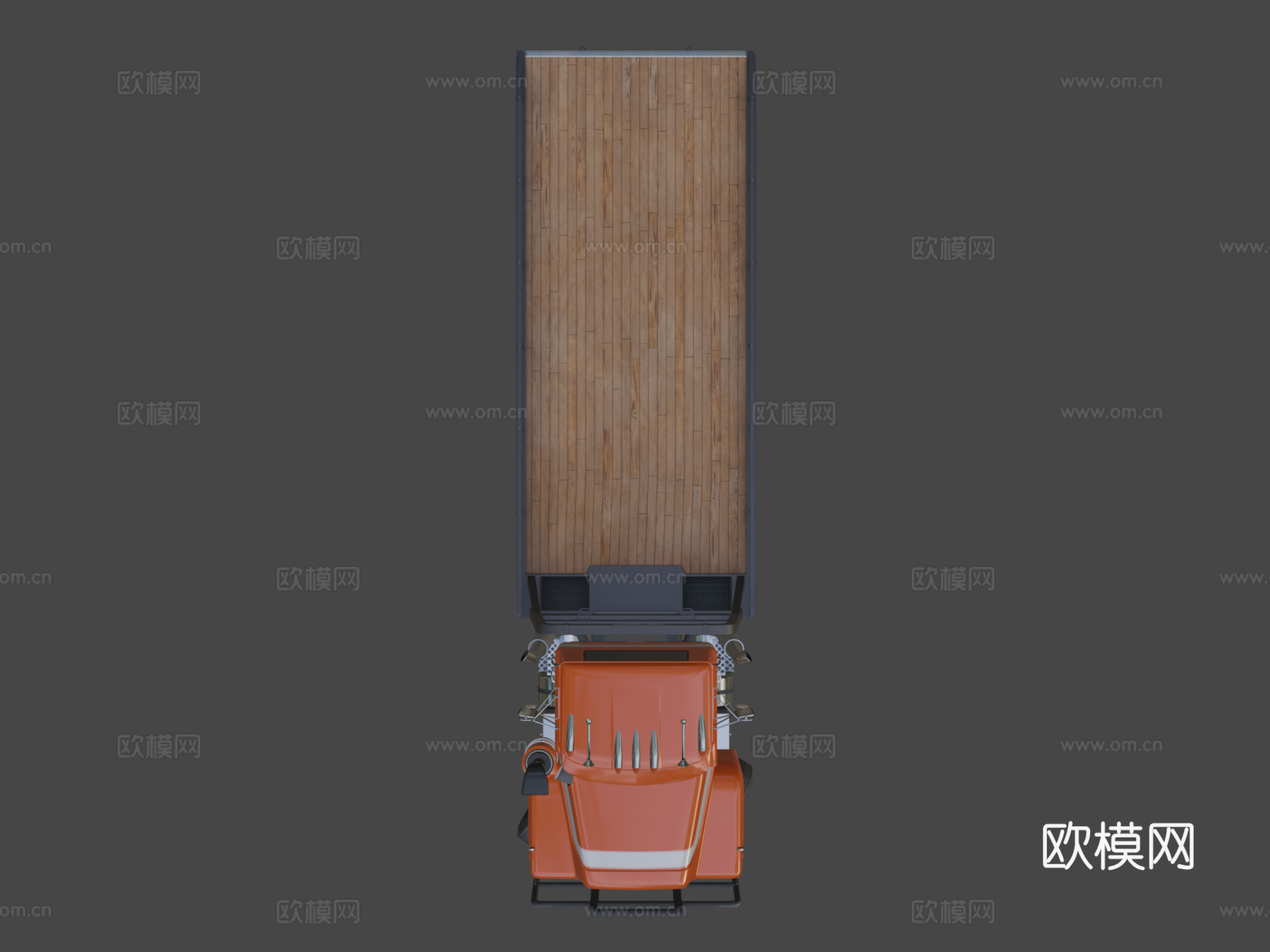 工业平板卡车su模型