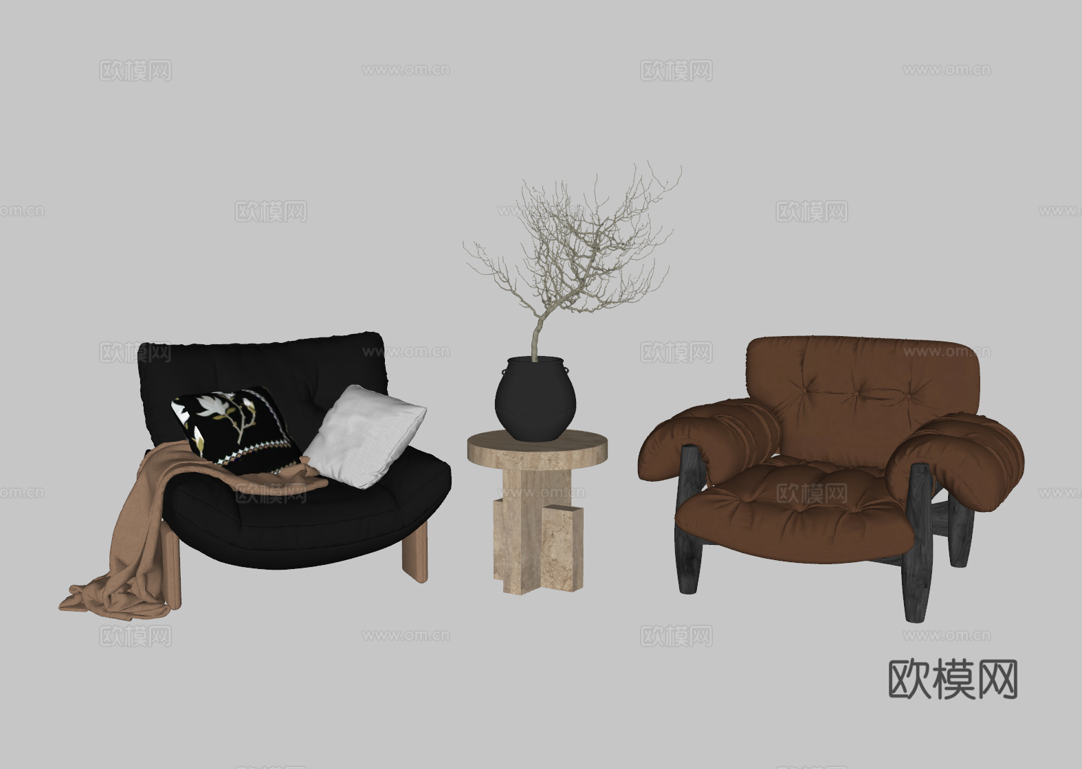 现代休闲椅su模型