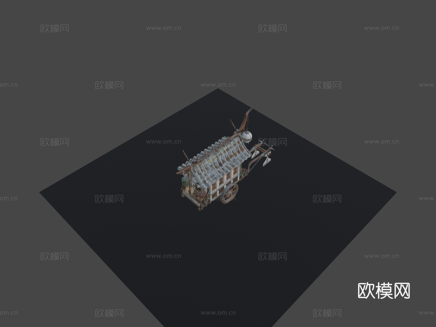 武士推车su模型