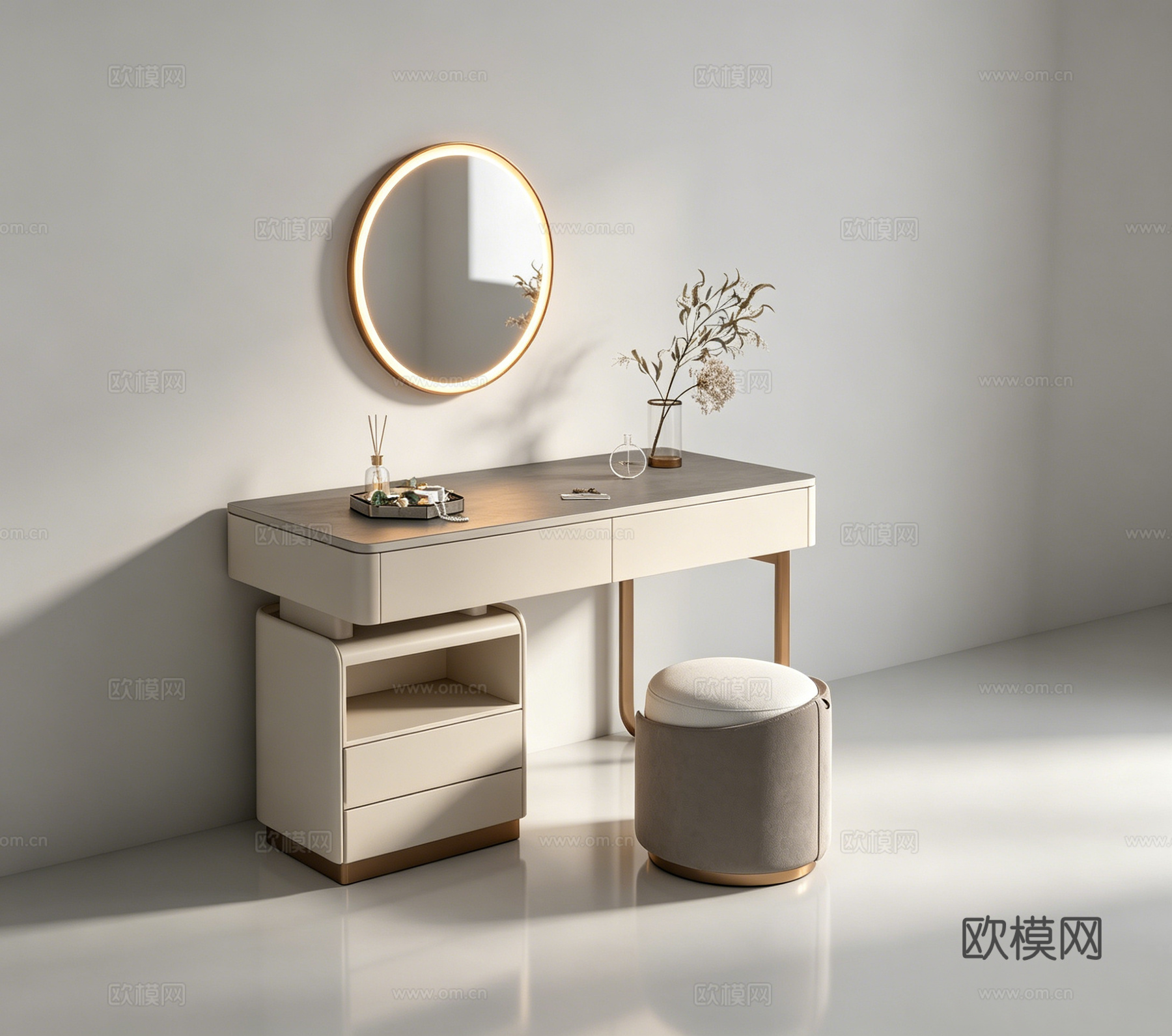 现代梳妆台su模型