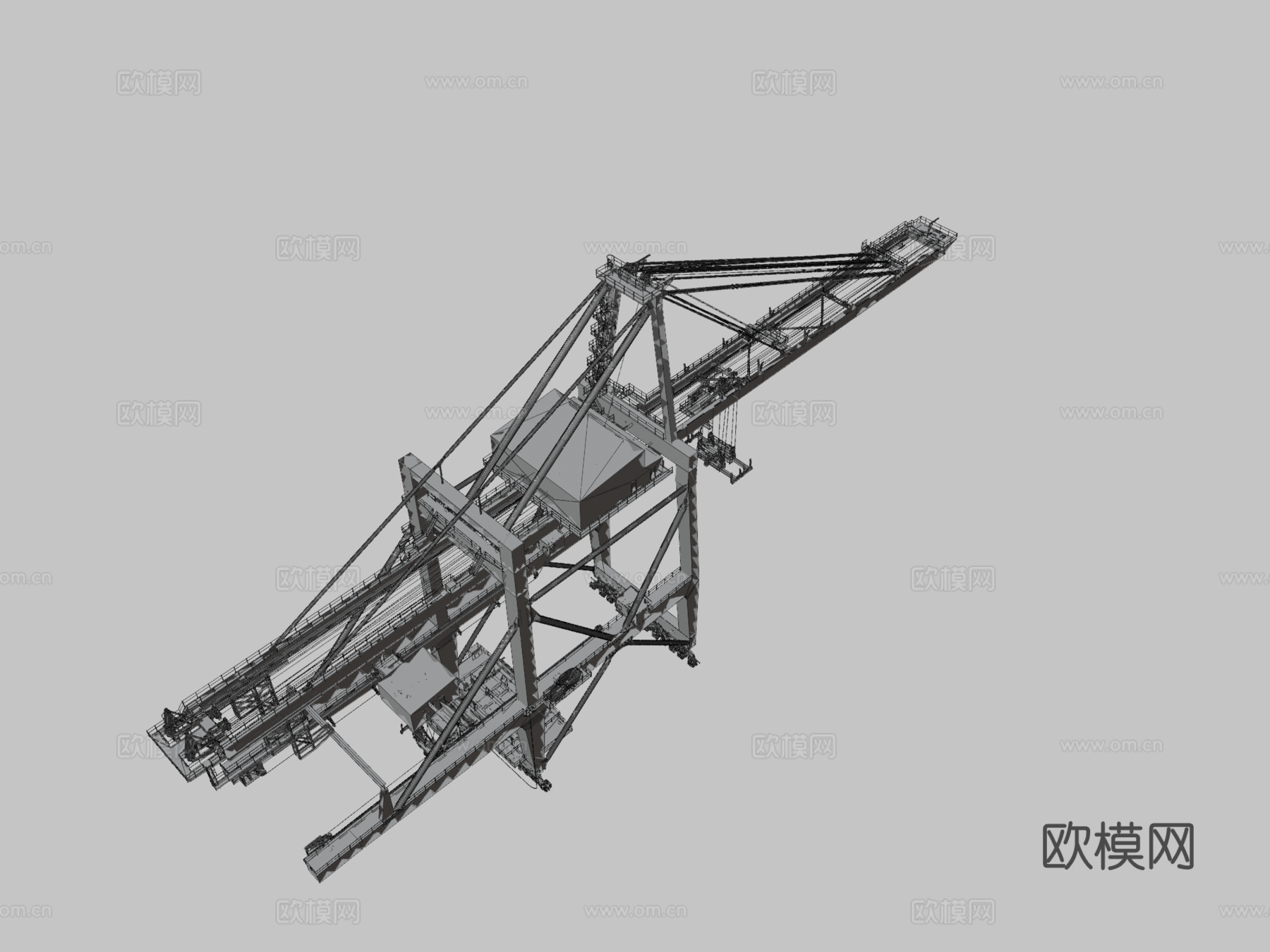 大型港口起重机su模型