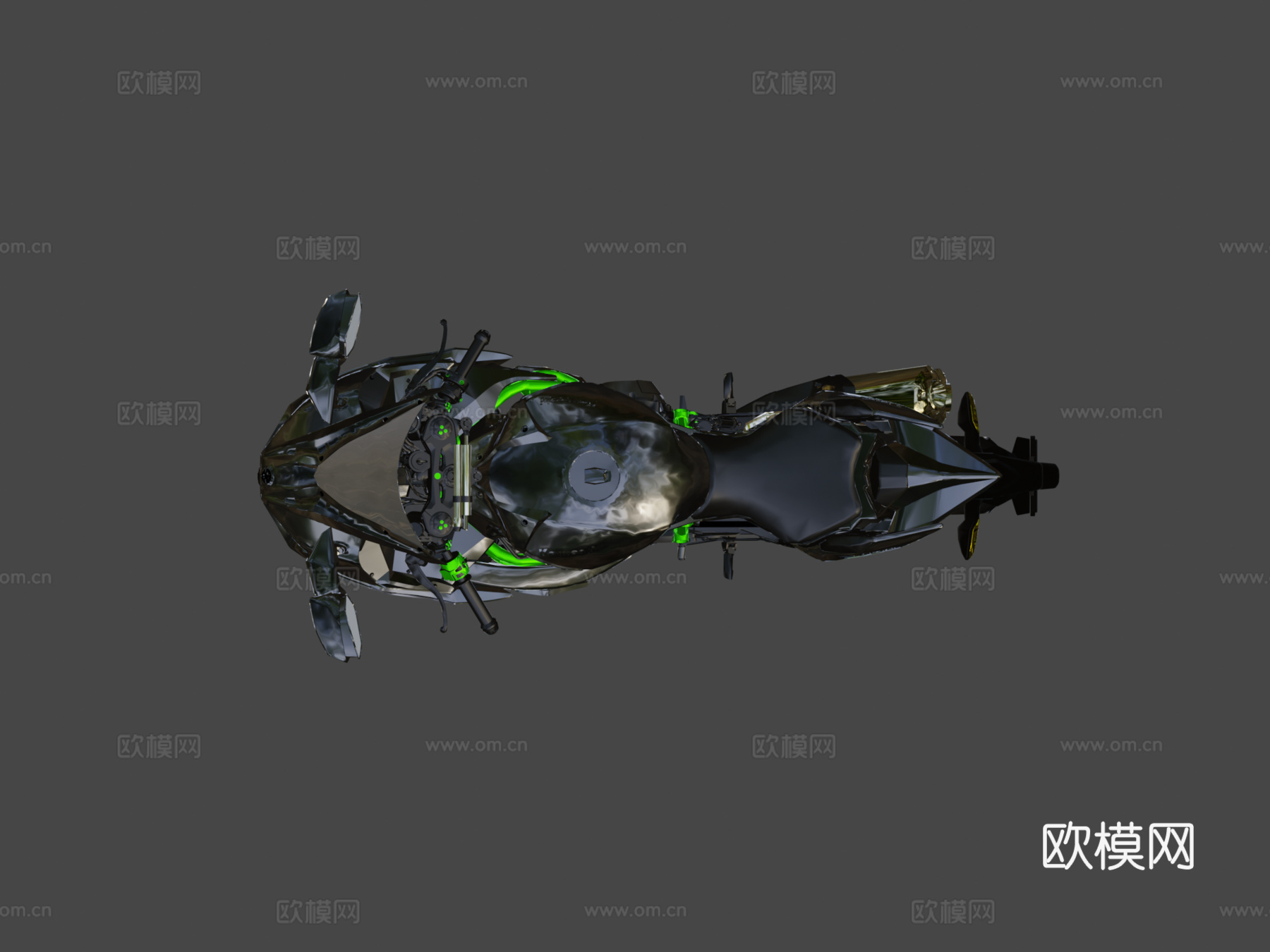 川崎忍者H2R超级摩托车3D模型su模型