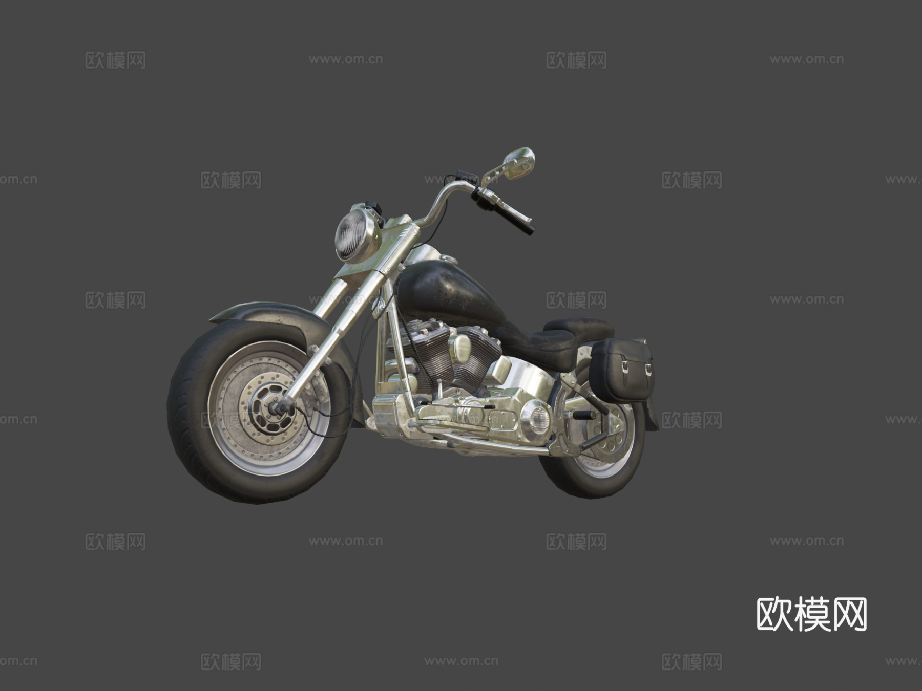 哈雷戴维森肥仔1990摩托车su模型