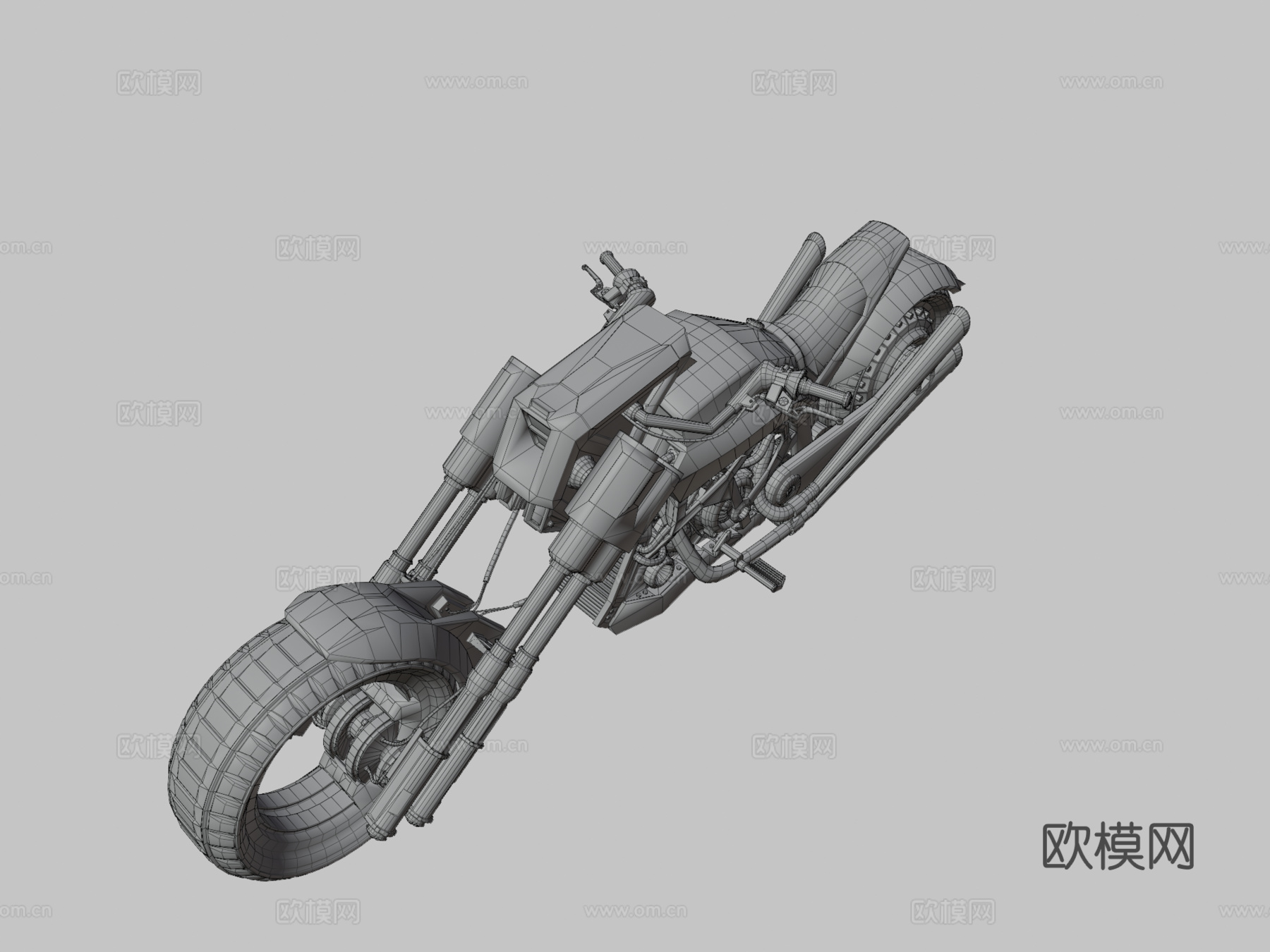 赛博朋克风格摩托车su模型