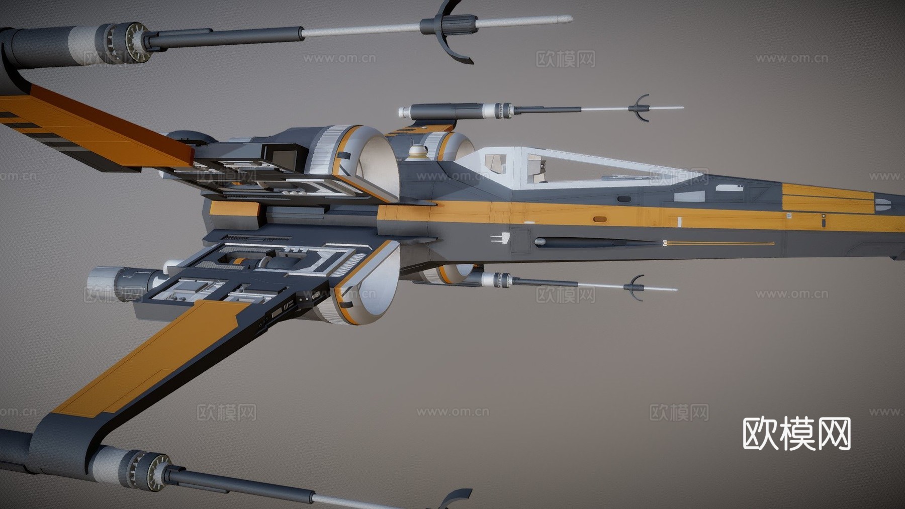 波·达默龙黑色X翼战斗机（原力觉醒）su模型