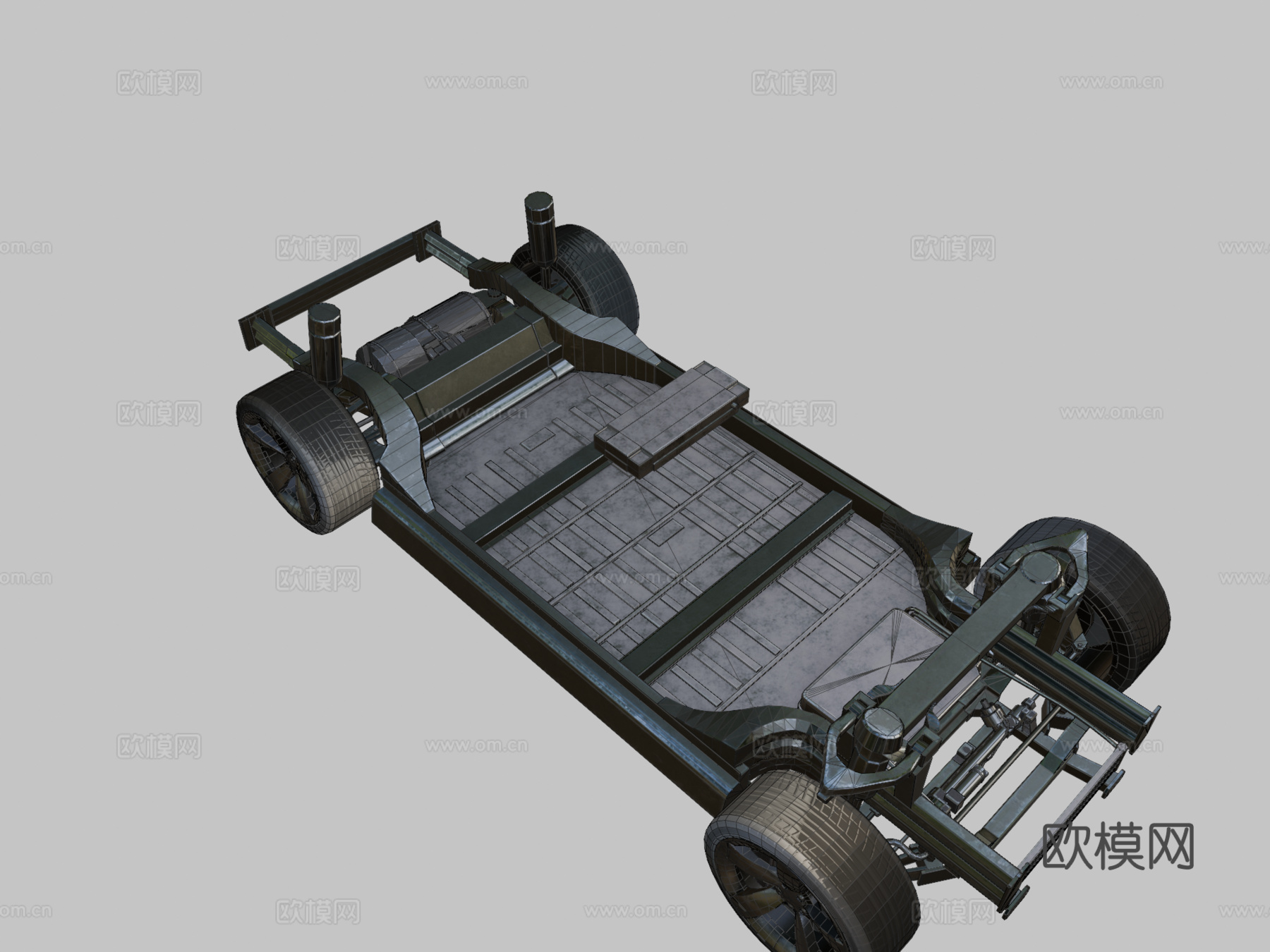 特斯拉ModelX底盘su模型