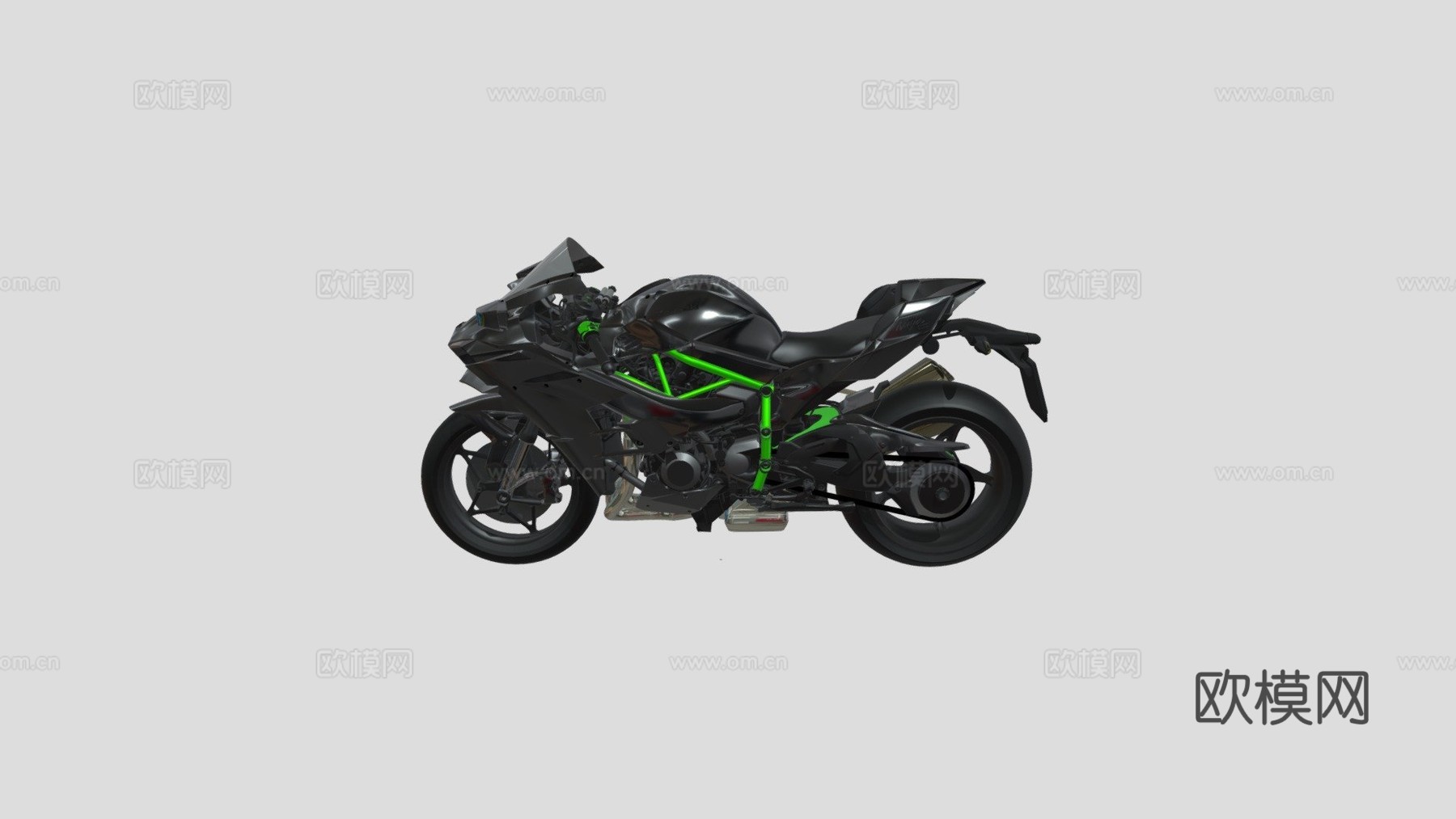 川崎忍者H2R超级摩托车3D模型su模型