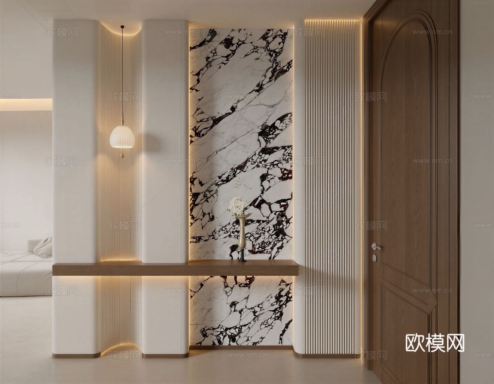 法式中古风玄关3d模型